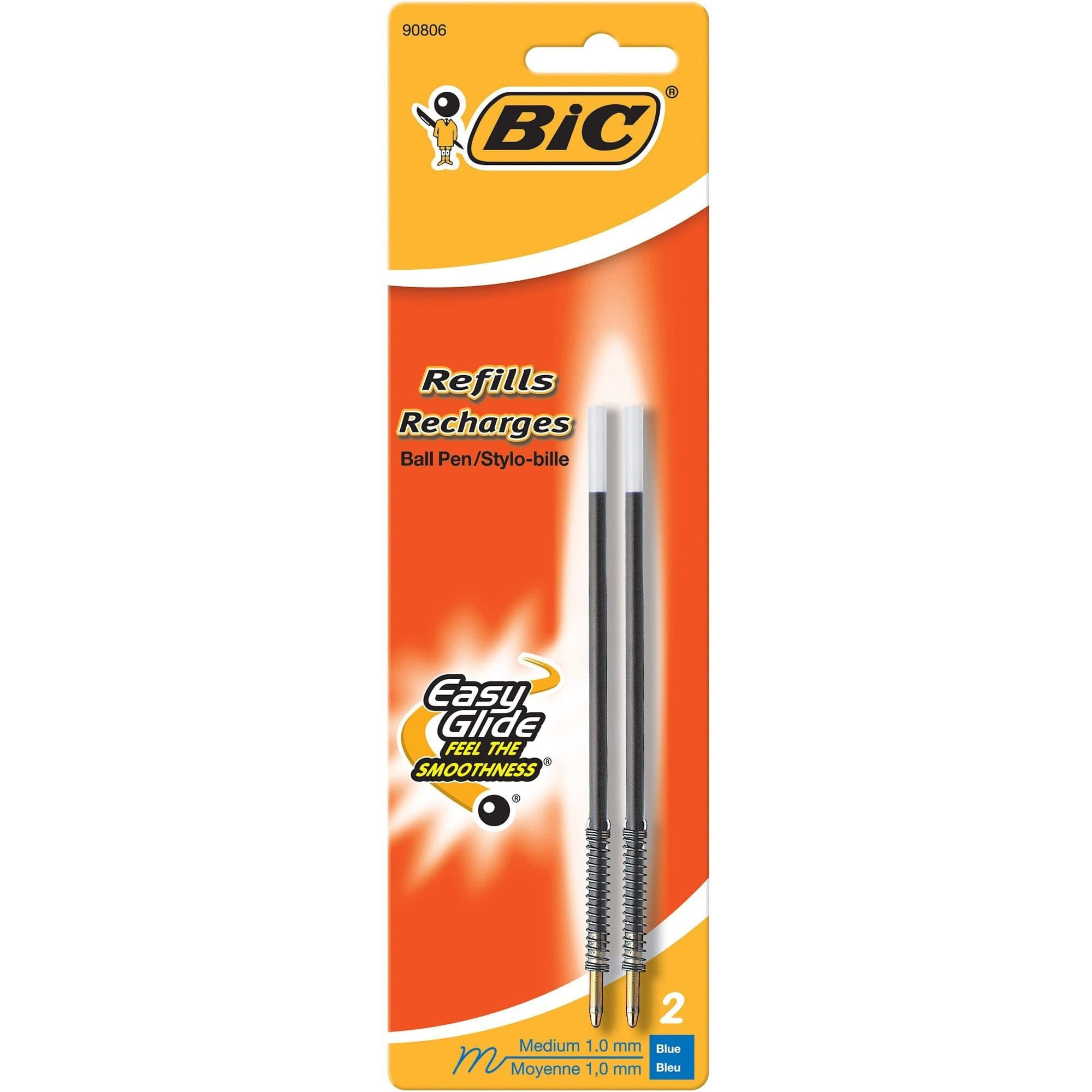 Bic Pen Refill For Wide Body/Velocity/Clear Click, Medium Point, Pack Of 2, Blue - Mrc21-B-Blu