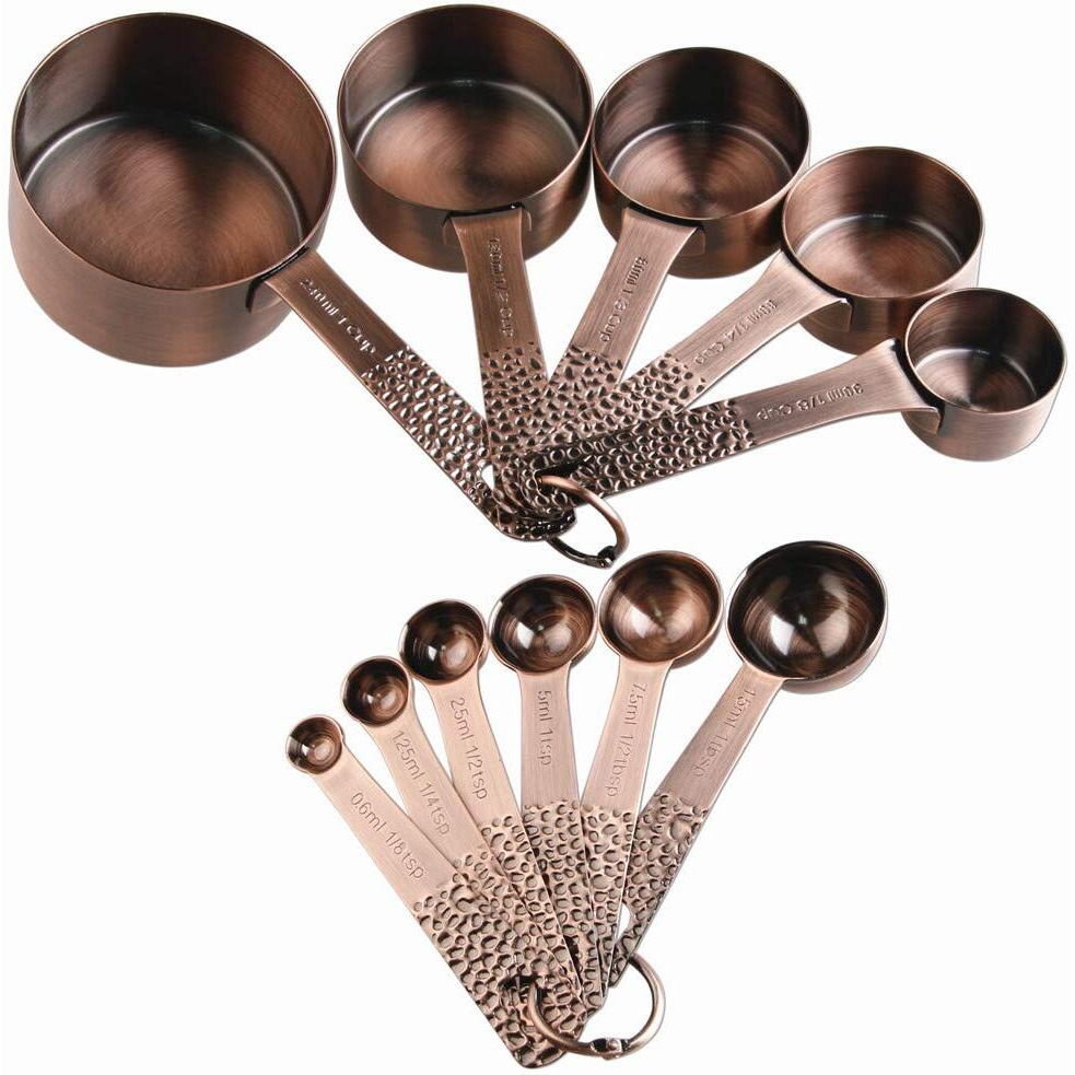Measuring Cups And Spoons Set, Copper Measuring Cups And Spoons, Stainless Steel Measuring Cups And Spoons, 5 Measurer Cups 6 Measure Spoons, Copper Measure Cups, Copper Measuring Spoons