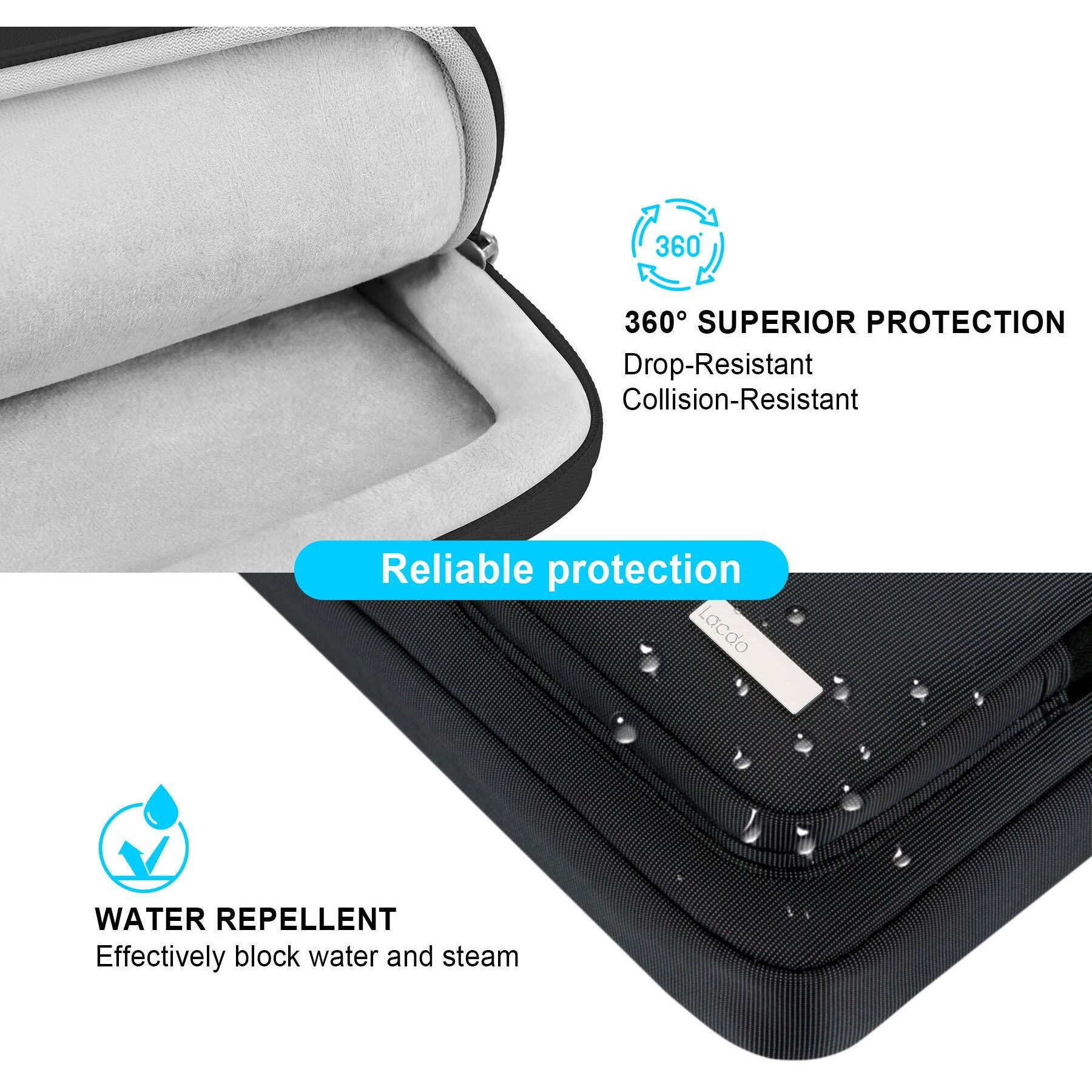 Lacdo 360 Protective Laptop Shoulder Bag, 14 Inch Laptop Sleeve Case For 14 Inch New Macbook Pro M3 Pro Max / M3 / M2 / M1 Pro Max A2992 A2918 A2779 A2442 2023-2021 Computer Messenger Bag, Black