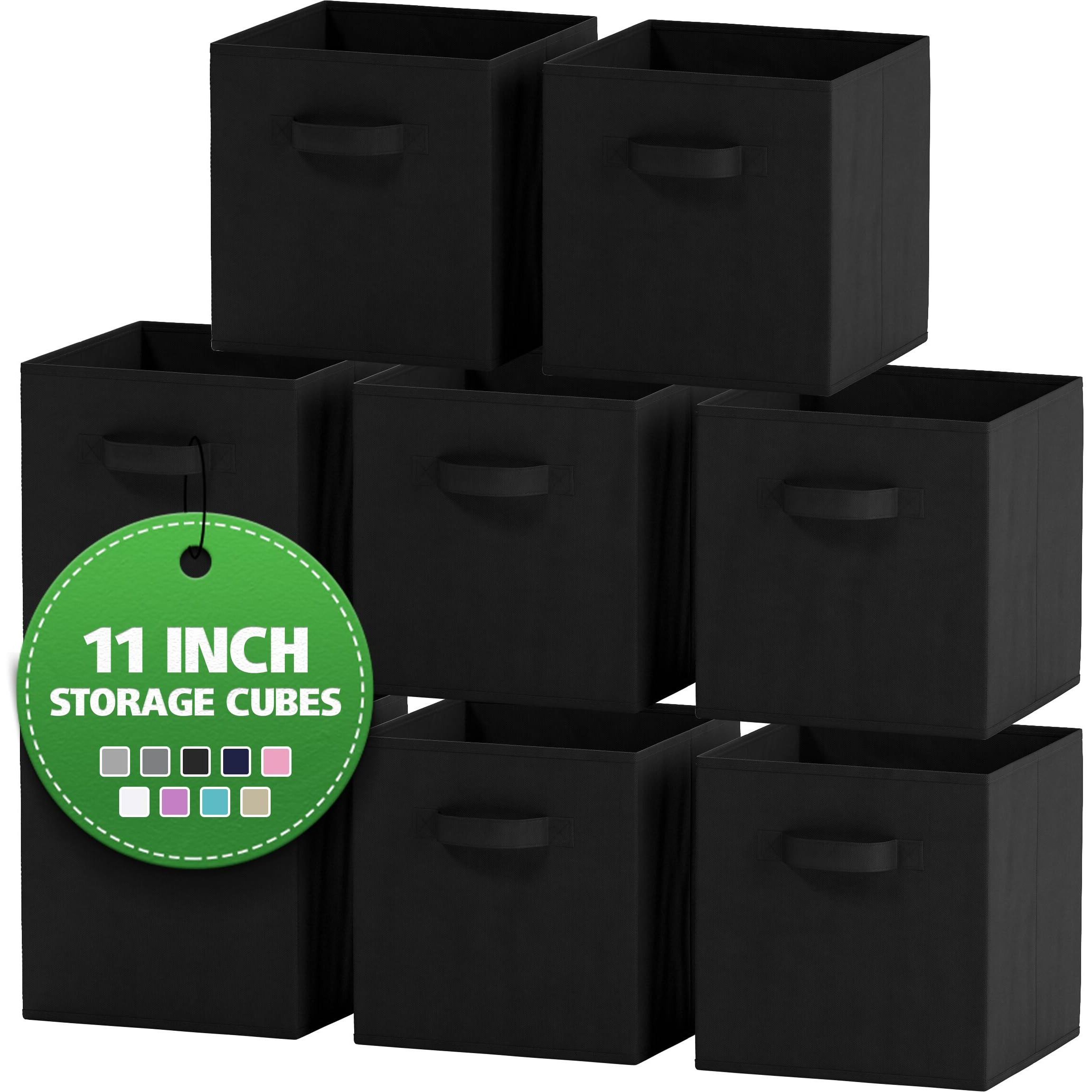 Fabric Storage Cubes For Cube Organizer - 8 Pack Heavy Duty Beige Storage Bins - 11 Inch Cube Storage Bin, Use As A Clothes Storage Box In Closet, Baskets For Shelves Or Cubbies Storage Organizer