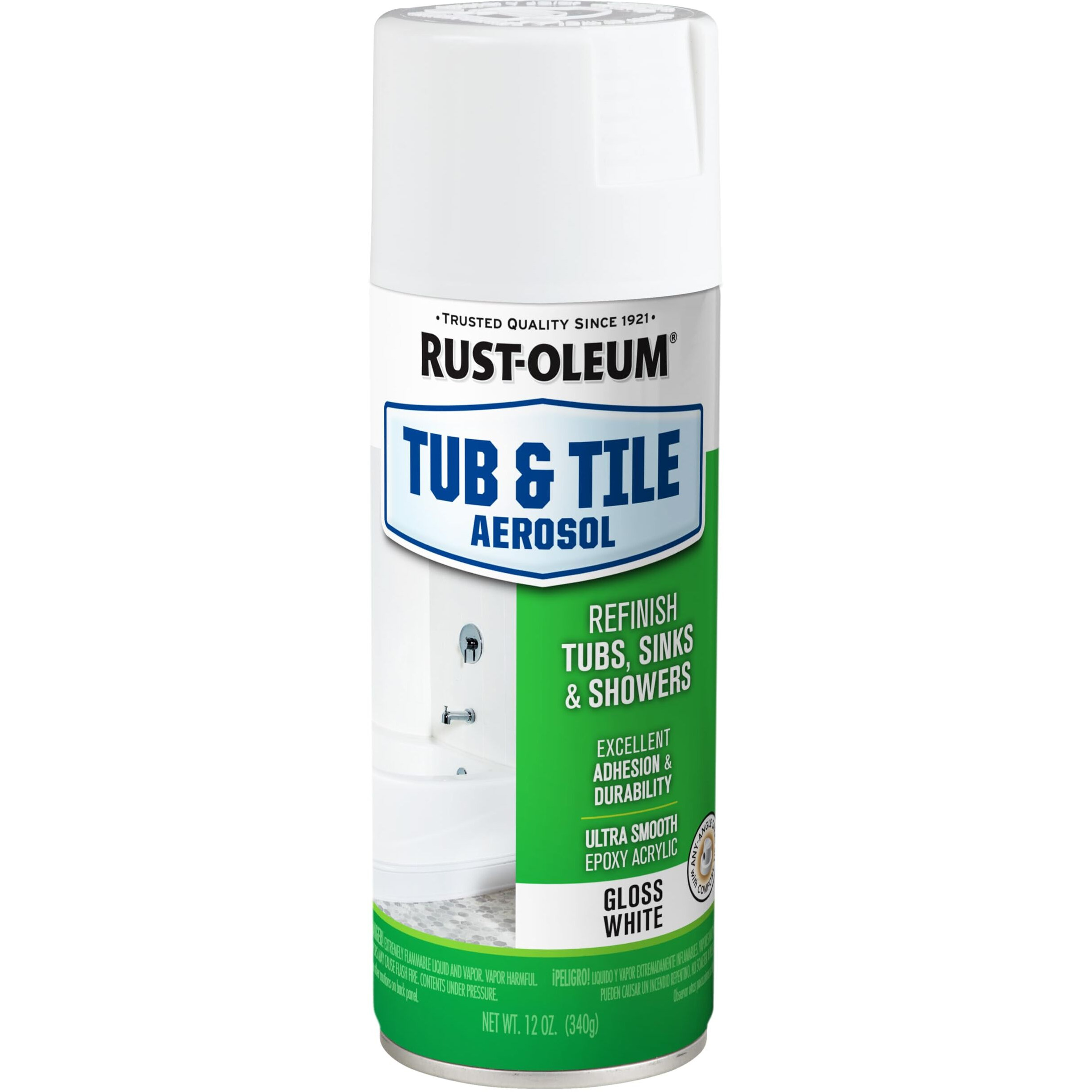 Rust-Oleum 280882 Specialty Tub & Tile Spray Paint, 12 Oz, White