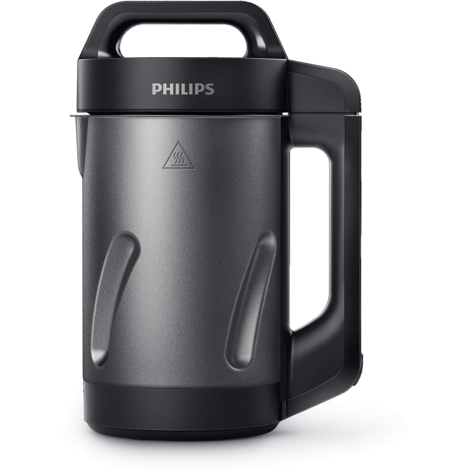 Philips Viva Collection Soupmaker, 1.2 L, Makes 2-4 Servings, 6 Pre-Set Programs, Souppro Technology, Soup In Less Than 18 Minutes, Eeasy Clean, Recipe Book, Black And Stainless Steel (Hr2204/70)