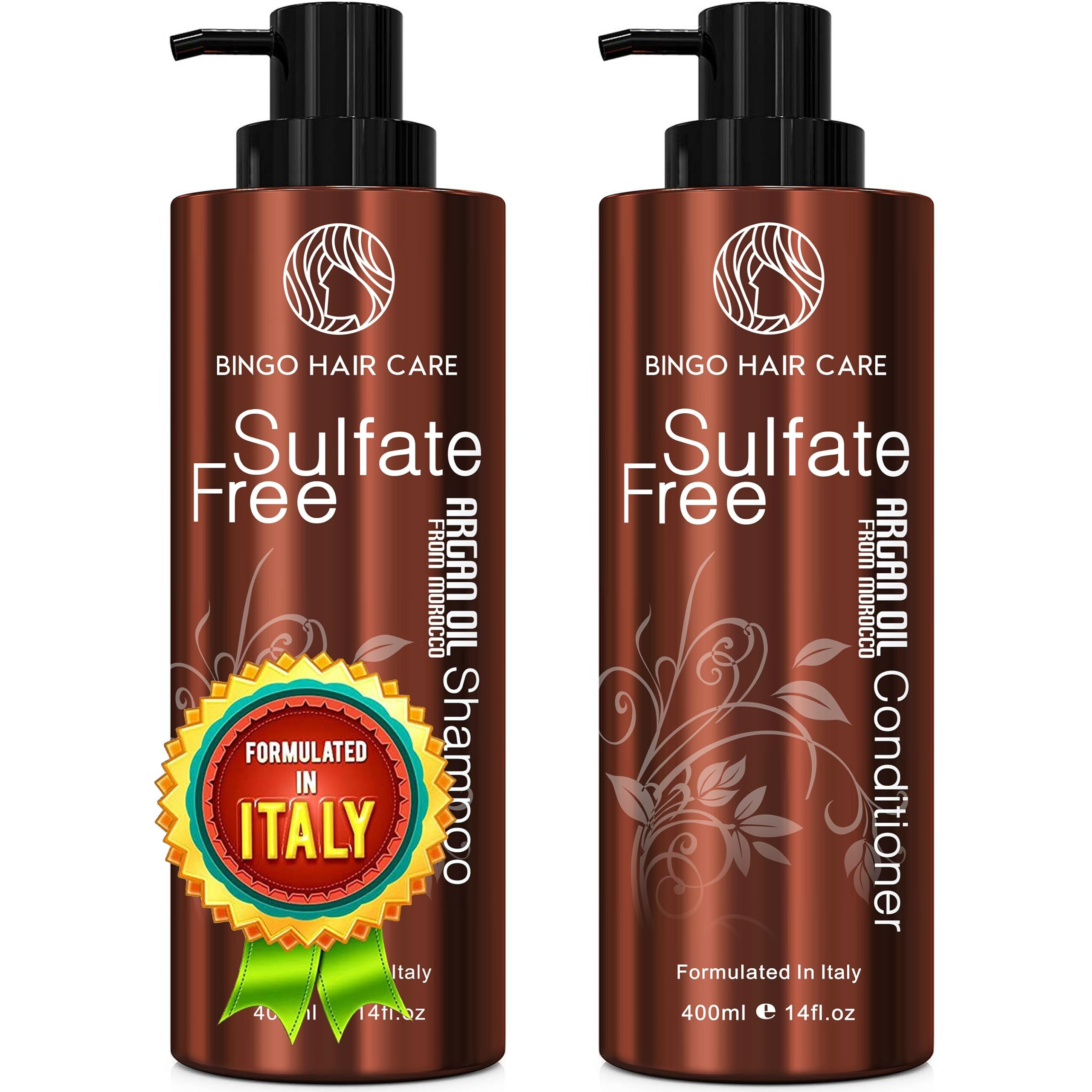 Moroccan Argan Oil Shampoo And Conditioner Set - Sulfate Free, Anti Frizz Hydrating Care For Women - Deep Moisturizing Treatment For Color, Keratin Treated, Curly, Damaged And Dry Hair