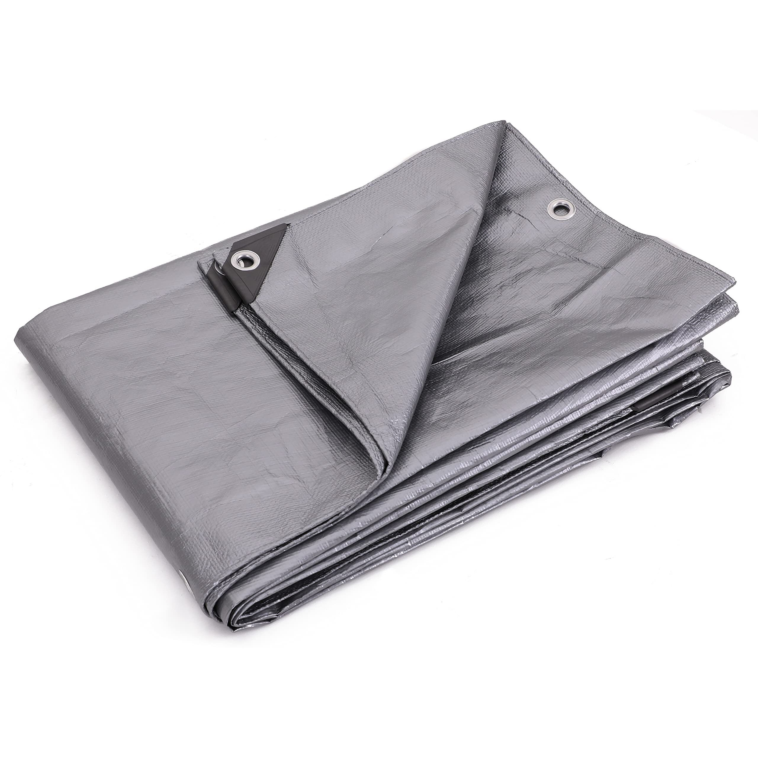 Kotap 6 X 10 Ft. Heavy-Duty Protection/Coverage Tarp, Superior Weave For Greater Longevity, 10-Mil Multi-Use, Waterproof, Trs-0610, Silver (1-Pack)
