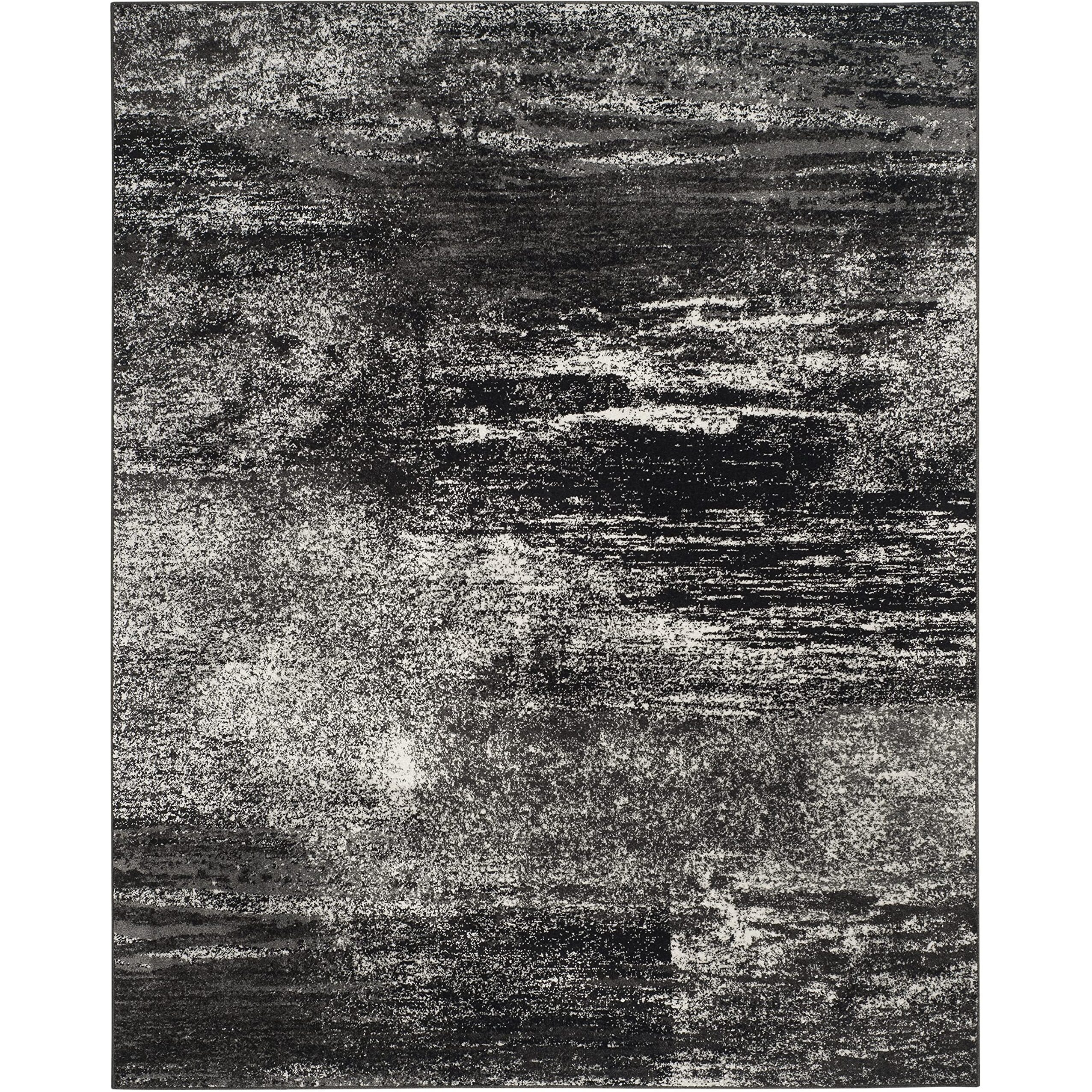 Safavieh Adirondack Collection Area Rug - 6' X 9', Silver & Black, Modern Abstract Design, Non-Shedding & Easy Care, Ideal For High Traffic Areas In Living Room, Bedroom (Adr112A)