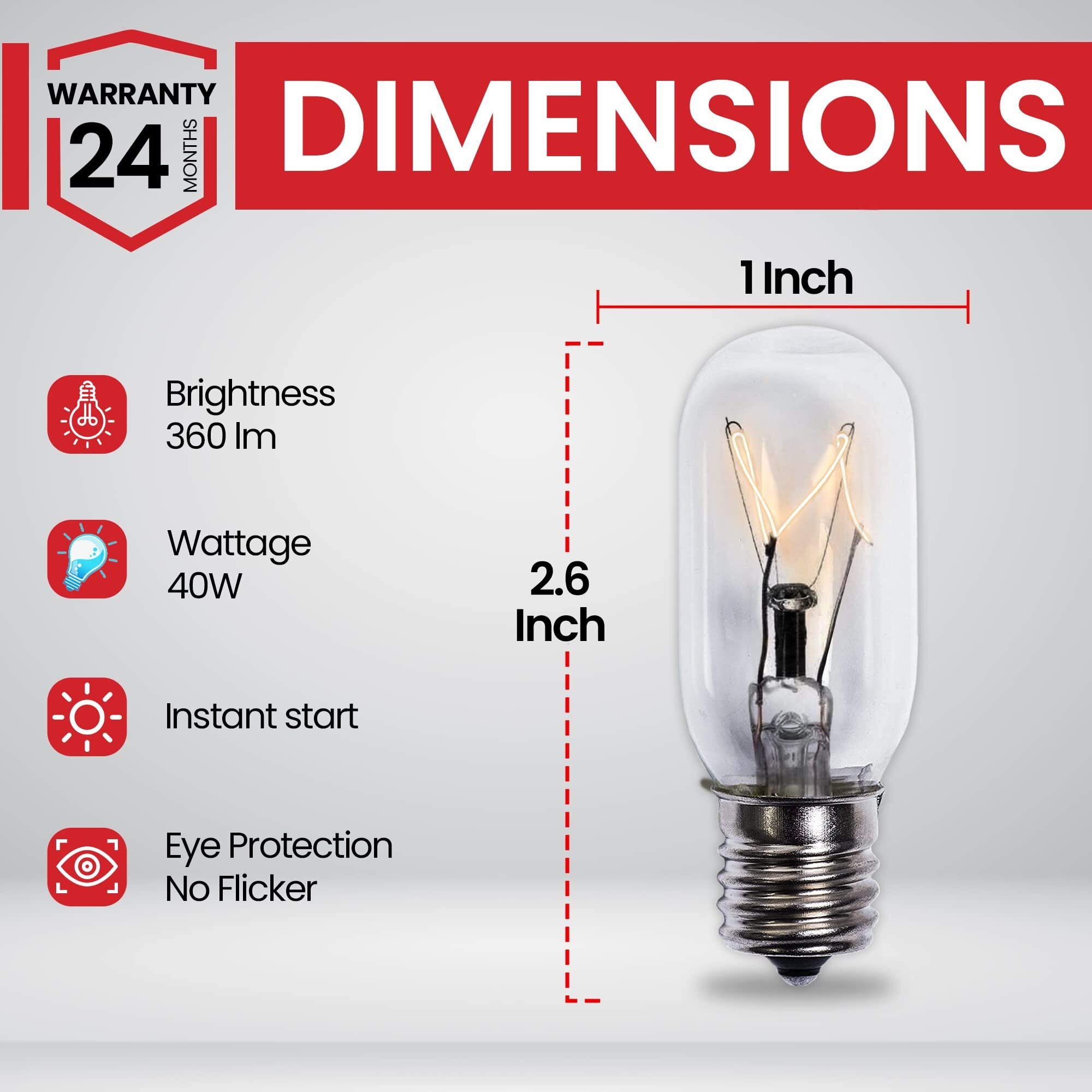 Bulbmaster Microwave Light Bulb Under Hood Wb36X10003 Whirlpool Microwave Light Bulb 40 Watt Appliance Bulb Under The Microwave Light Bulb 40W For Lava Lamps Salt Lamp Bulbs T8 E17 Base 6 Pack