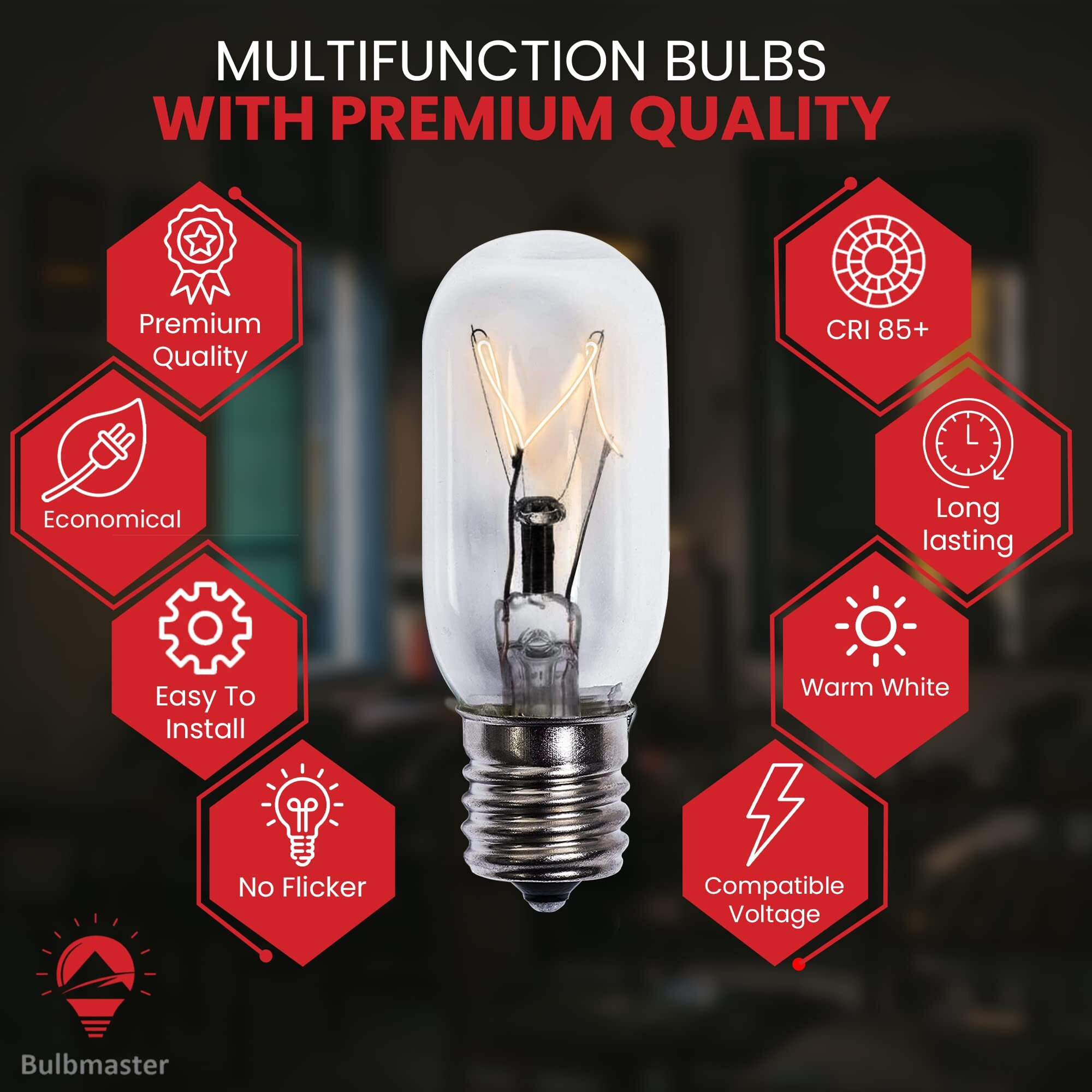 Bulbmaster Microwave Light Bulb Under Hood Wb36X10003 Whirlpool Microwave Light Bulb 40 Watt Appliance Bulb Under The Microwave Light Bulb 40W For Lava Lamps Salt Lamp Bulbs T8 E17 Base 6 Pack
