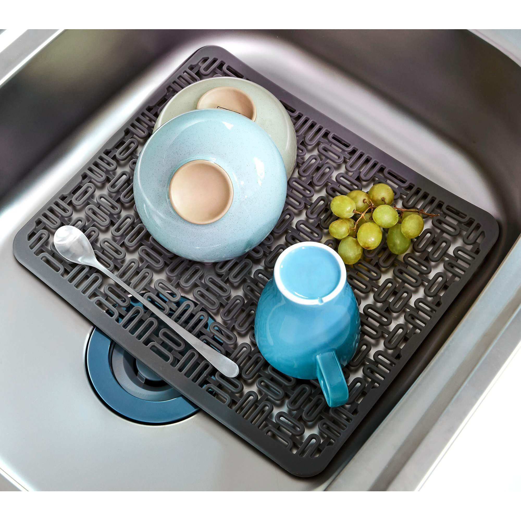 Silicone Sink Protectors For Kitchen Sink, Dish Drying Mat, Protector For Stainless Steel Sink, Adjustable, Flexible And Heat Resistant