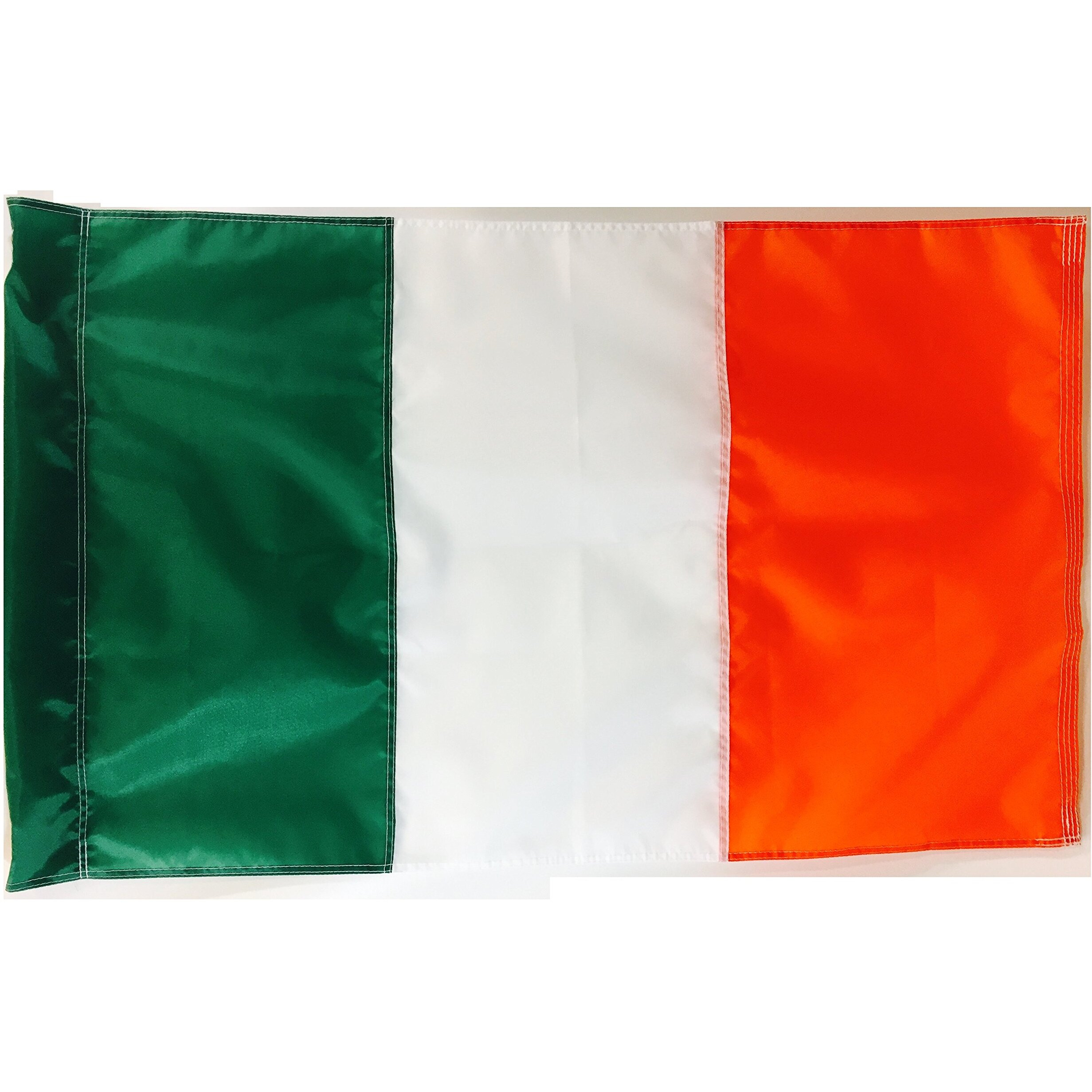 Windstrong 2.5X4 Ft (Pole Sleeve) Double Sided Ireland Irish St Patricks Day Flag (Sewn Stripes) Deluxe Outdoor Solarmax Nylon Flag Made In The Usa
