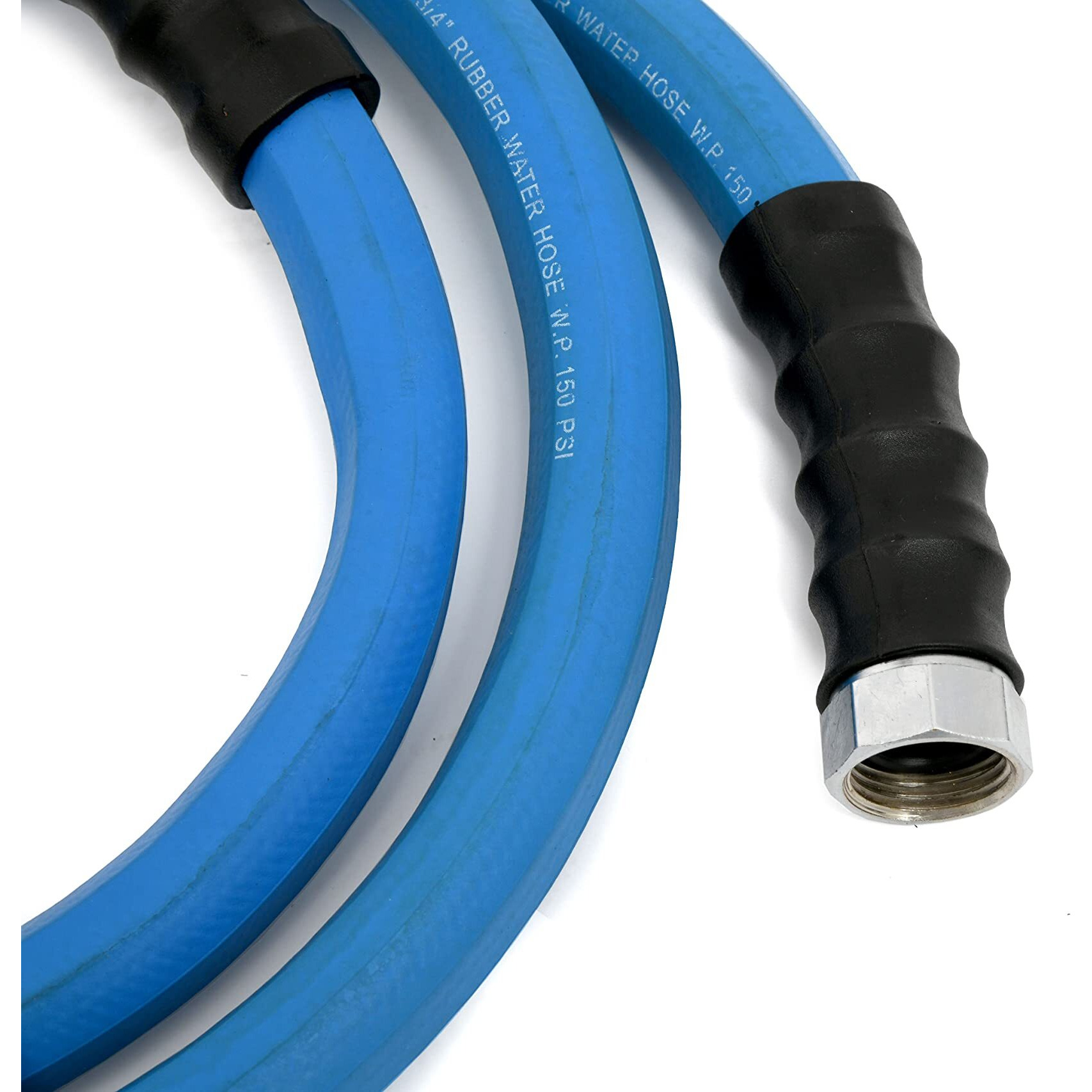 Ag-Lite Bsal3406 3/4"" X 06' Hot/Cold Water Rubber Garden Hose, 100% Rubber, Ultra-Light, Super Strong, 500 Psi, 50F To 190F Degrees, High Strength Polyester Braided