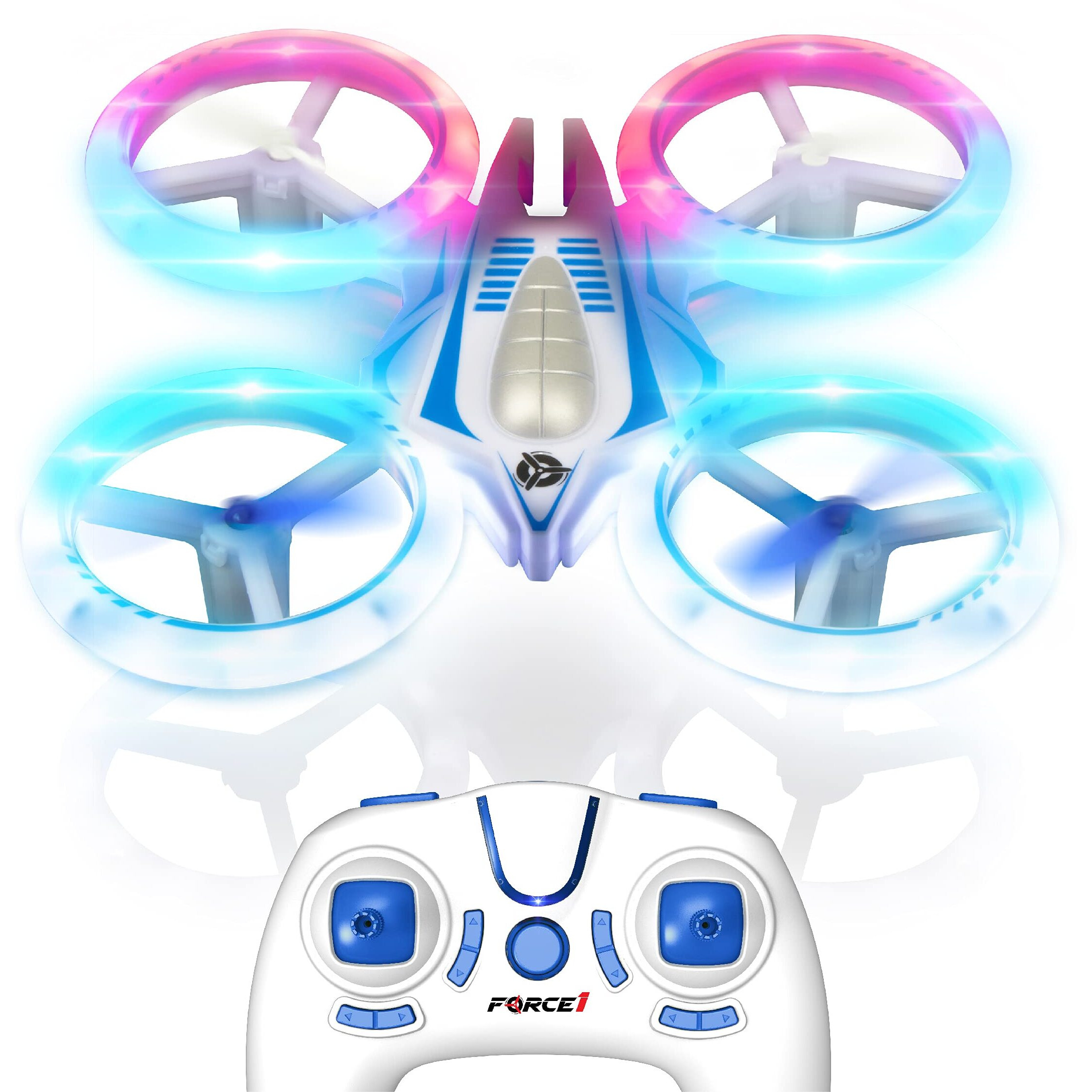 Force1 Ufo 4000 Mini Drone For Kids - Led Remote Control Drone, Small Rc Quadcopter For Beginners, 2.4Ghz Remote Control, 360 Flips, 2 Speed Ufo Drone, 2 Rc Drone Toy Batteries, Flying Drones For Kids
