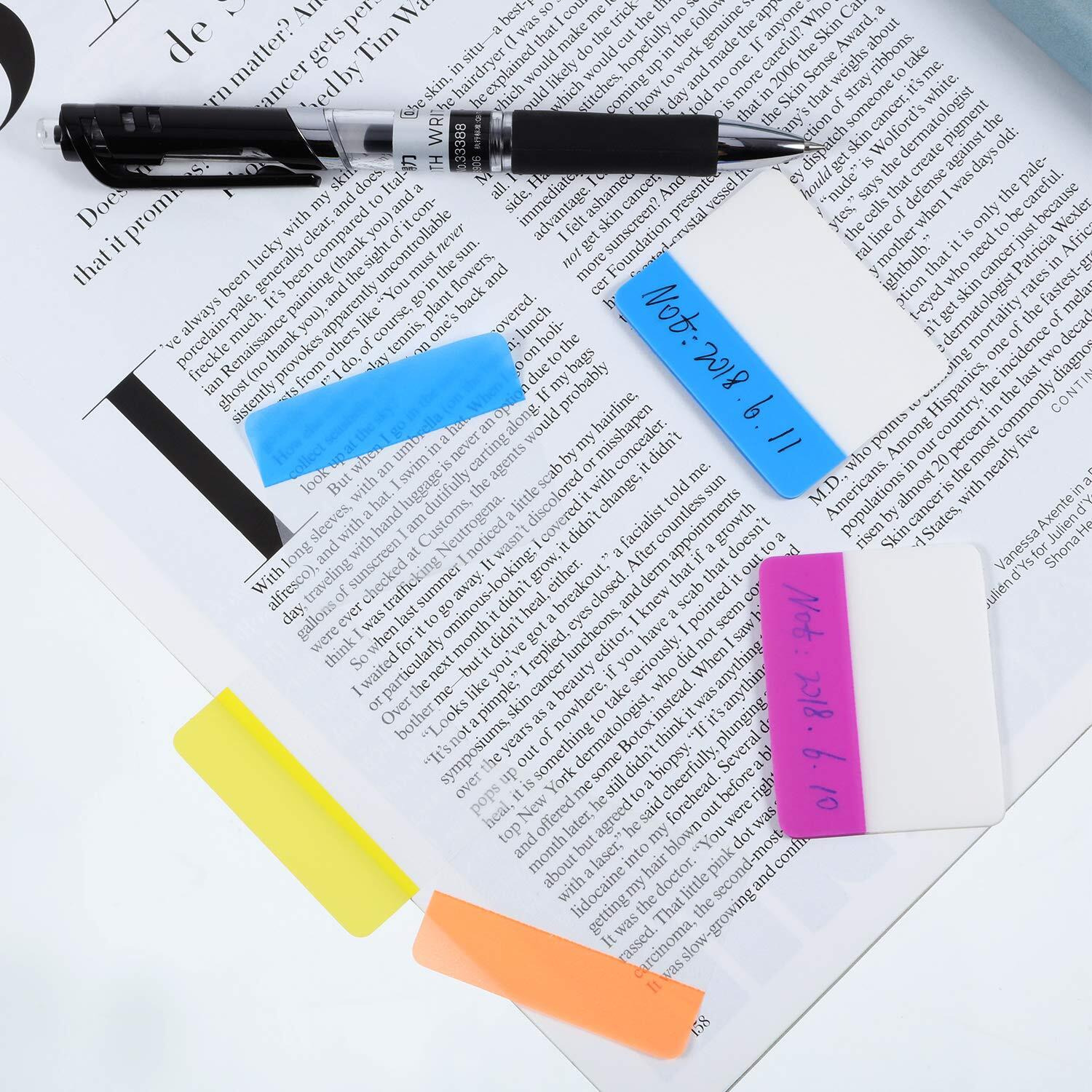 400 Pieces Tabs 2 Inch Sticky Index Tabs, Writable And Repositionable File Tabs Flags For Pages Or Book Markers, Reading Notes, Classify Files, 20 Sets 10 Colors (400 Pieces Style A)