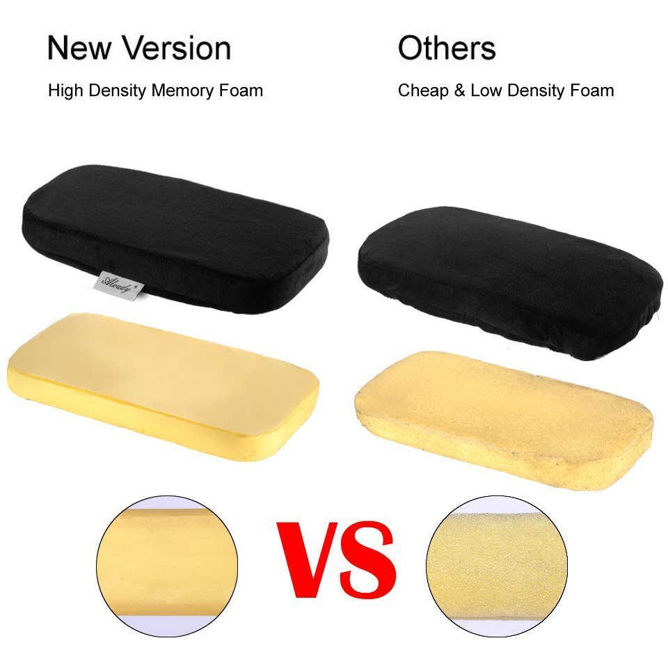 Aloudy Ergonomic Memory Foam Office Chair Armrest Pads, Comfy Gaming Chair Arm Rest Covers For Elbows And Forearms Pressure Relief(Set Of 2), Stretch Fit, Black
