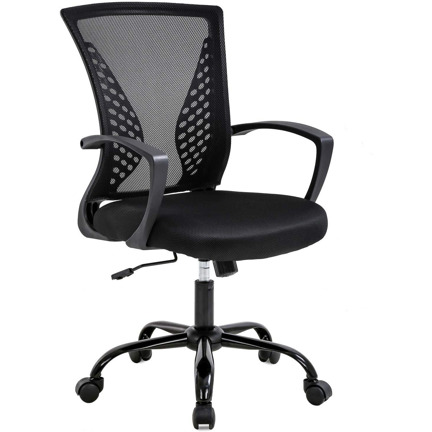 Office Chair Ergonomic Desk Chair Mesh Computer Chair With Lumbar Support Armrest Mid Back Rolling Swivel Adjustable Task Chair For Women Adults, Black