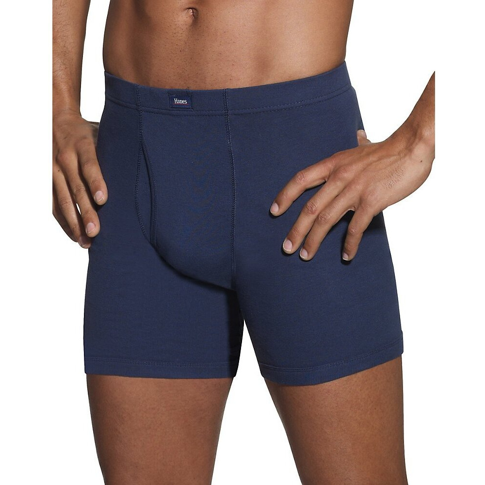 Hanes Ultimate Men's 5-Pack Comfortsoft Waistband Boxer Brief, 5 Pack-Blue Assorted, X-Large
