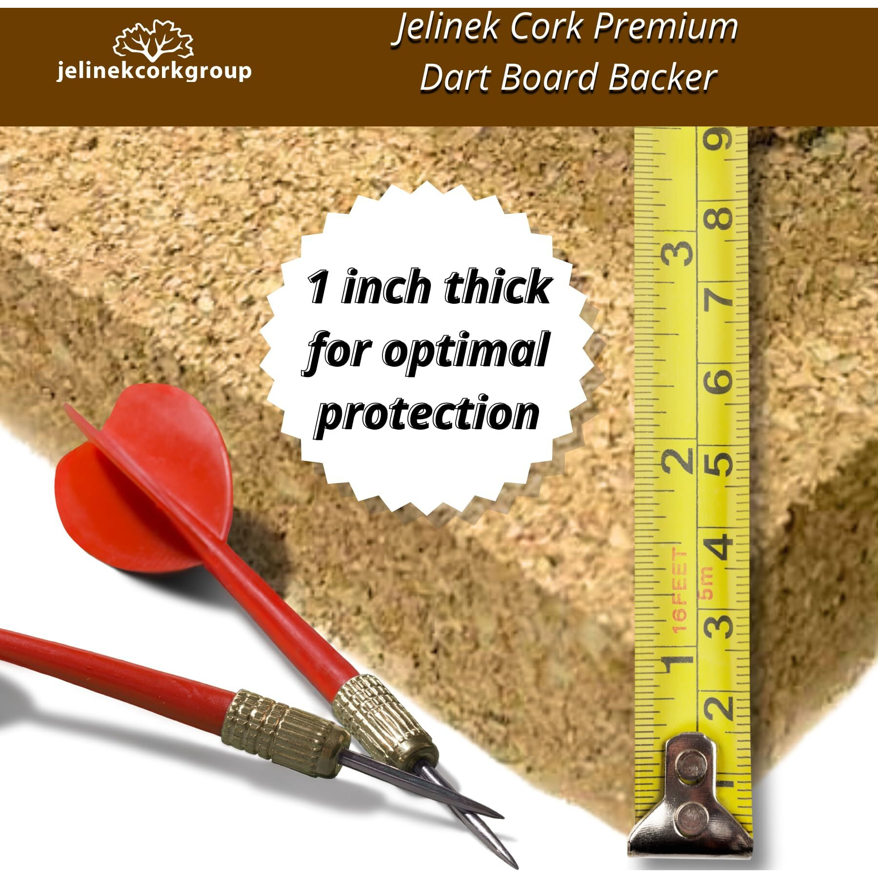 Jelinek Cork Dart Board Backer Wall Cover 36 X 24 X 1 Inches