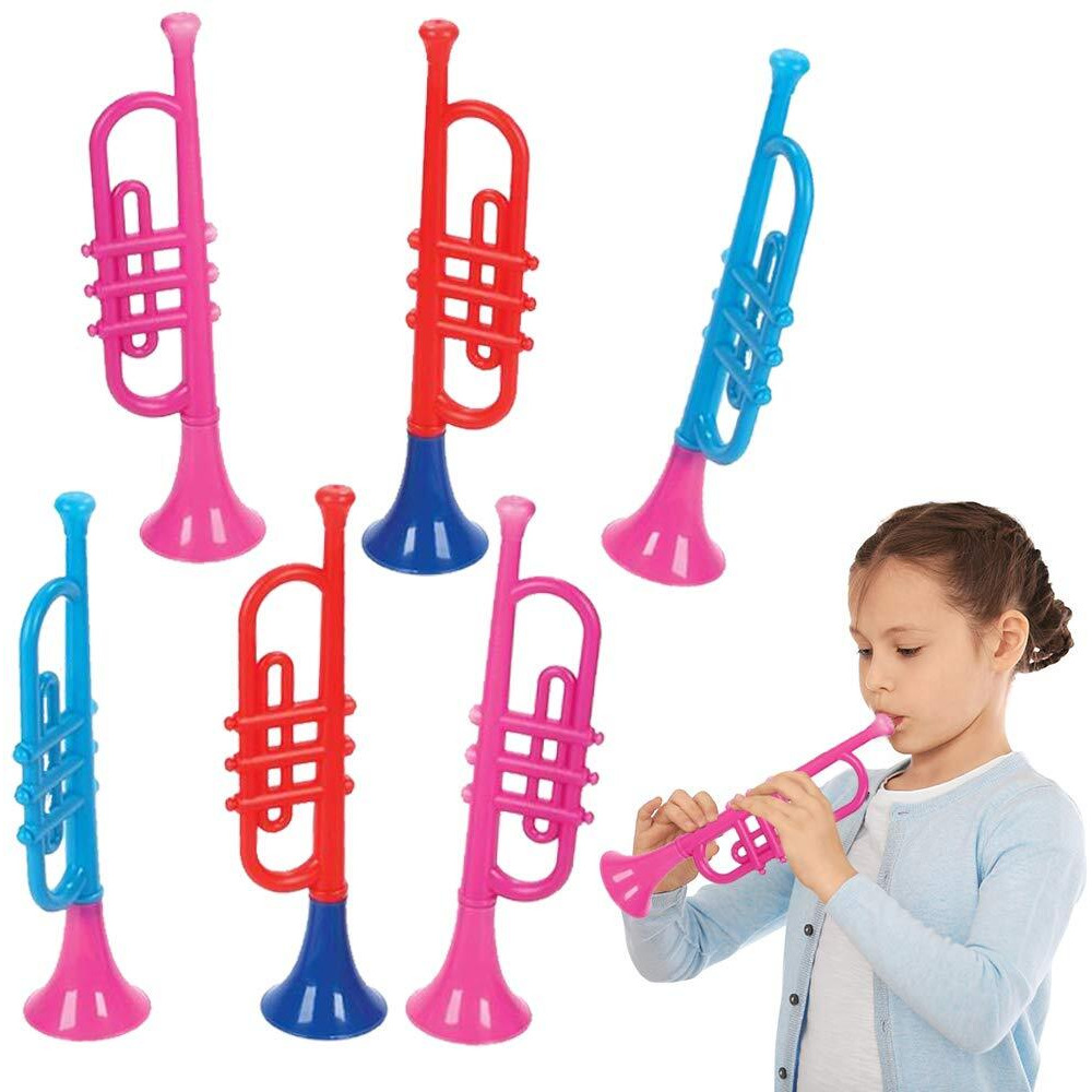 Artcreativity 13 Inch Plastic Trumpets, Set Of 6, Music Toys For Kids And...