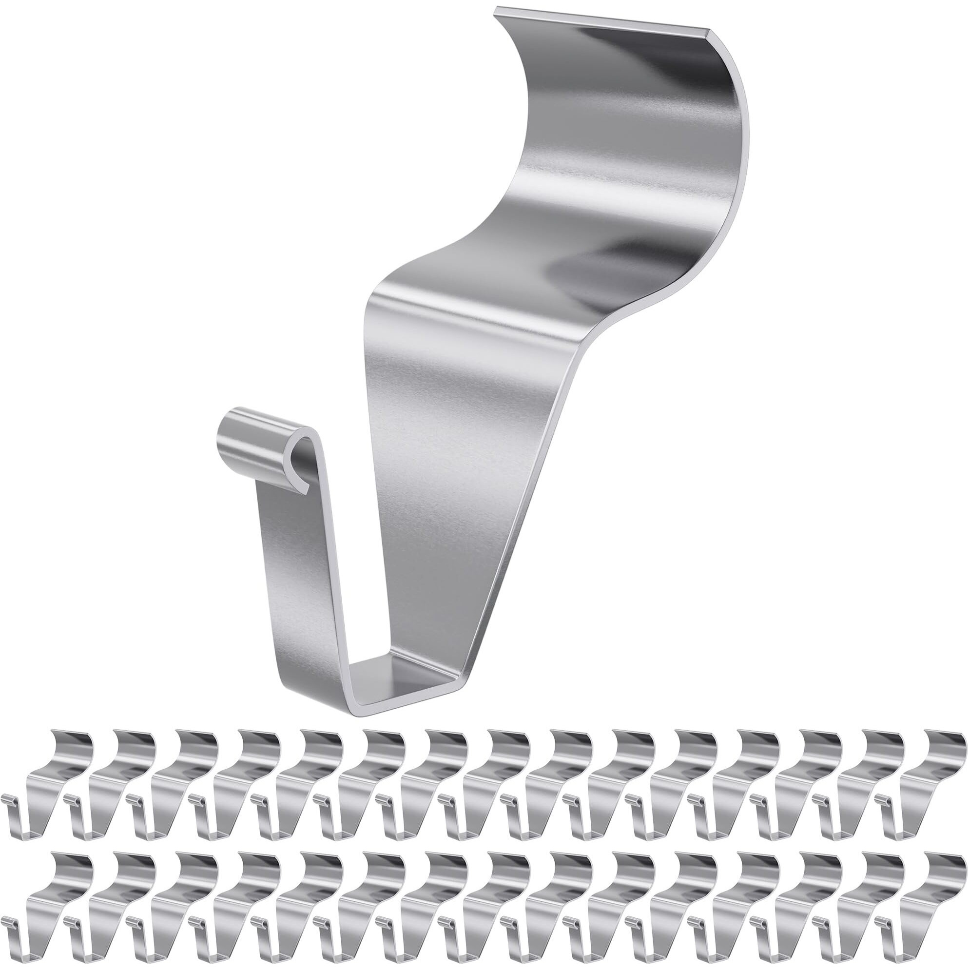 Muakioy No Hole Vinyl Siding Hooks, 30 Pack Heavy Duty Vinyl Siding Clips Hangers, No Drill Needed Horizontal Gap Vinyl Siding Wall Mount Stainless Steel Hooks For Hanging