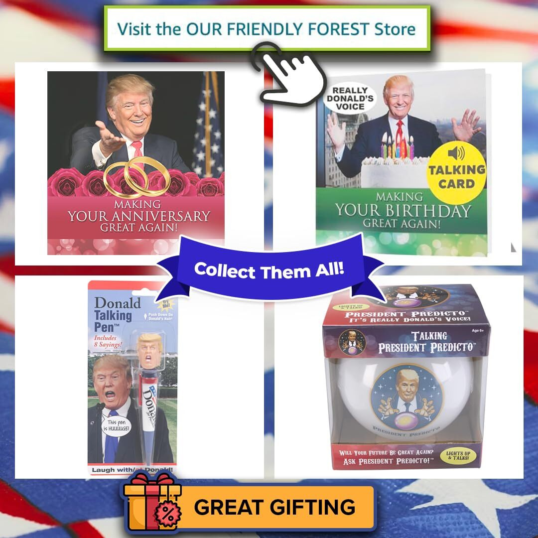 Pop Up Birthday Card With Light & Sound Says Happy Birthday In Donald Trump Real Voice For Men And Women, Mom & Dad, Husband Or Wife