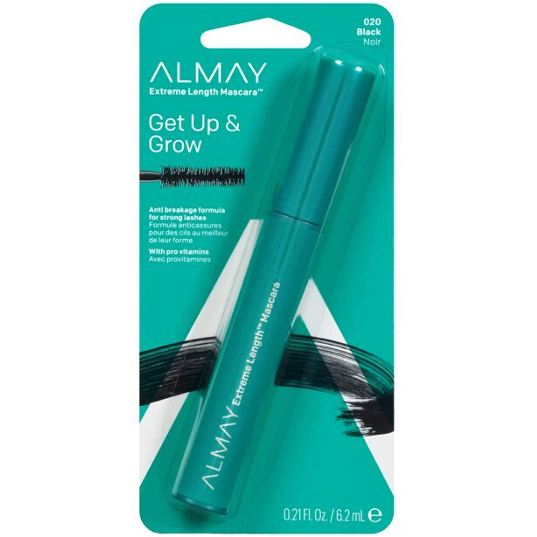 Almay Extreme Length Mascara, Strengthening Anti-Breakage Formula, Hypoallergenic-Fragrance Free, Ophthalmologist Tested For Sensitive Eyes, 020 Black, 0.21 Fl Oz