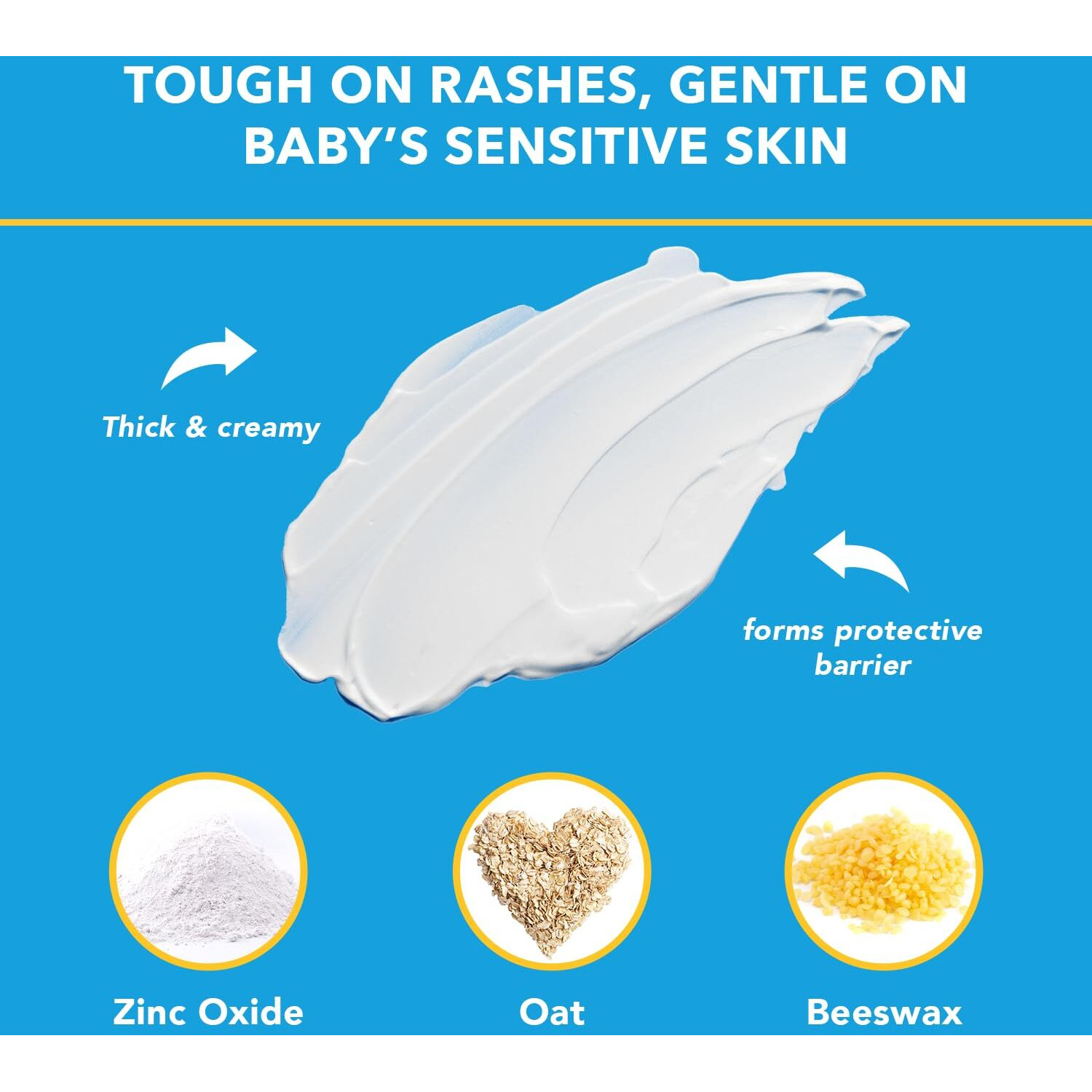 Triple Paste Diaper Rash Cream For Baby - 2 Oz Tube - Zinc Oxide Ointment Treats, Soothes And Prevents Diaper Rash - Pediatrician-Recommended Hypoallergenic Formula With Soothing Botanicals