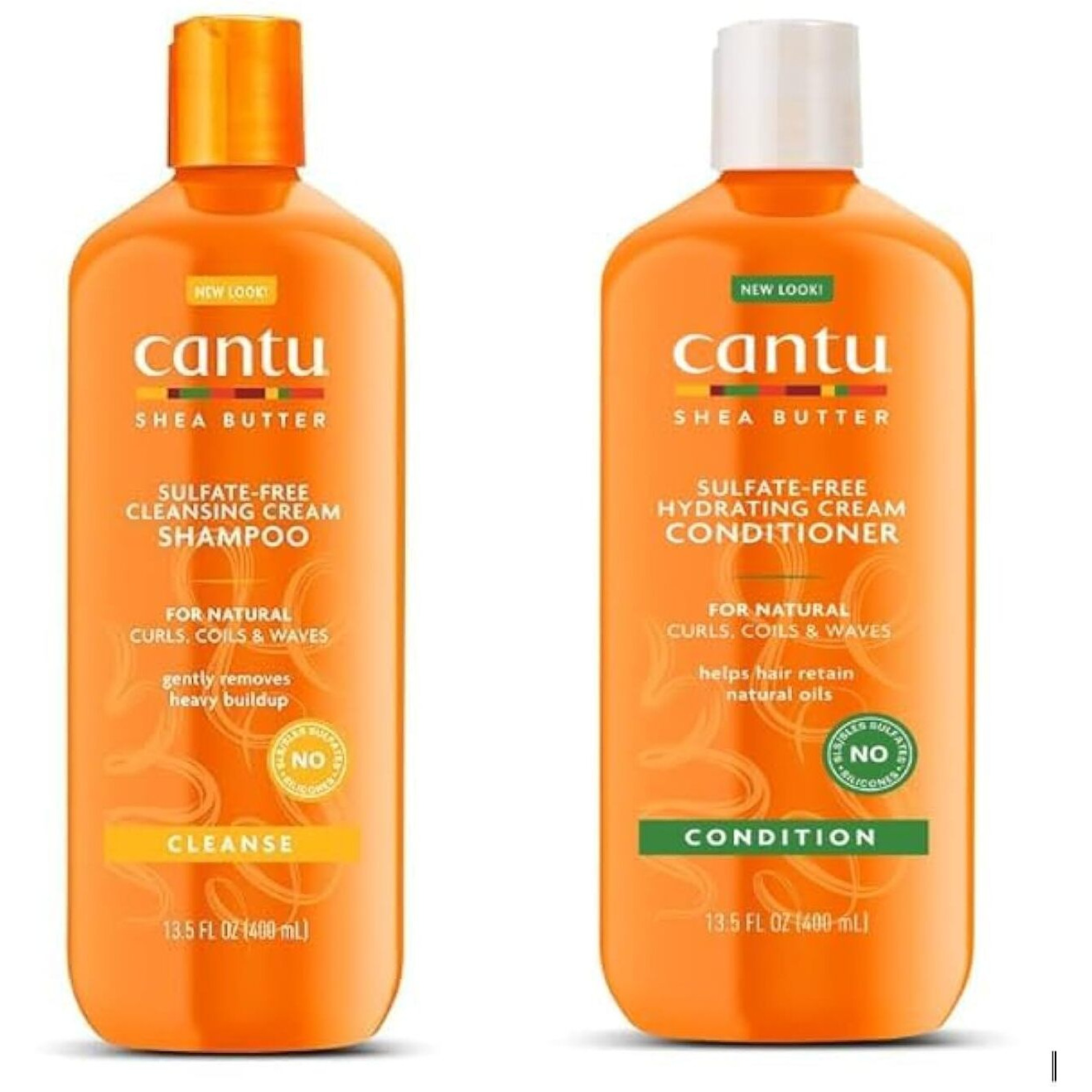 Cantu Shea Butter Cleansing Shampoo + Hydrating Conditioner 13.5 Fl Oz (Pack Of 2)