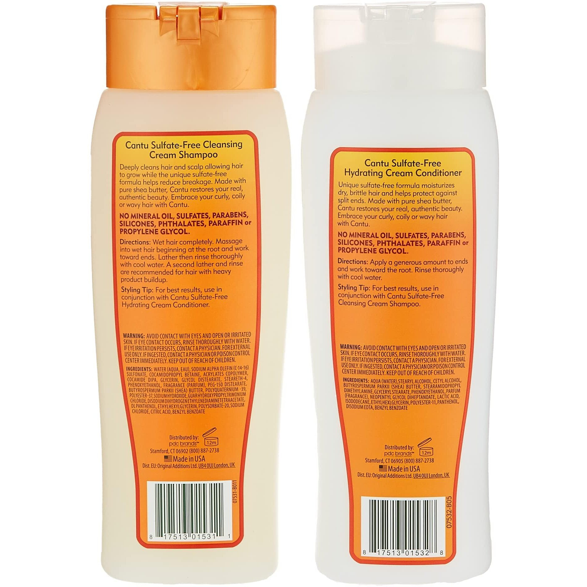 Cantu Shea Butter Cleansing Shampoo + Hydrating Conditioner 13.5 Fl Oz (Pack Of 2)