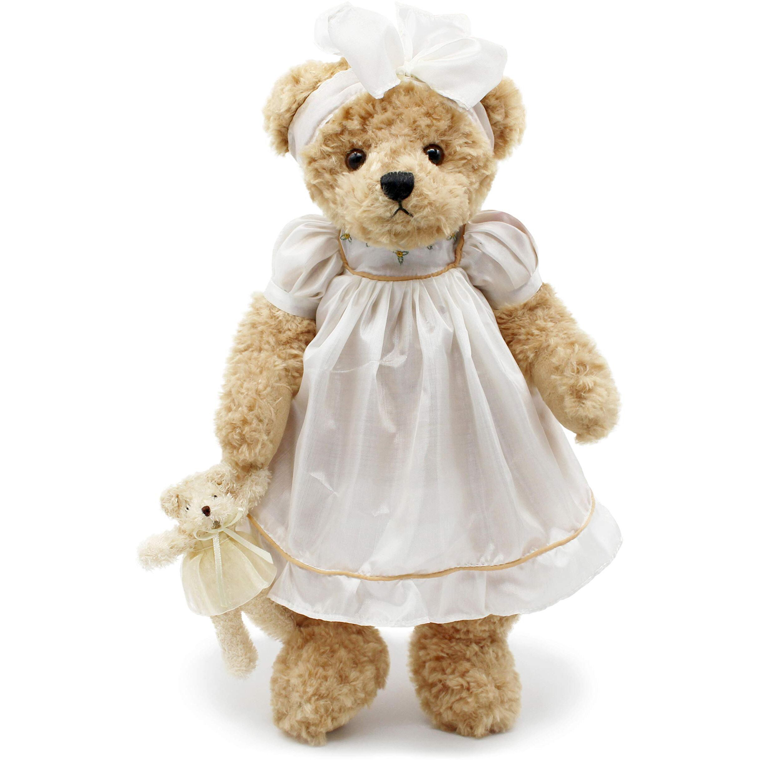 Oitscute Teddy Bears Baby Cute Soft Plush Stuffed Animal Toy For Girl Women 16"" (White Lace)