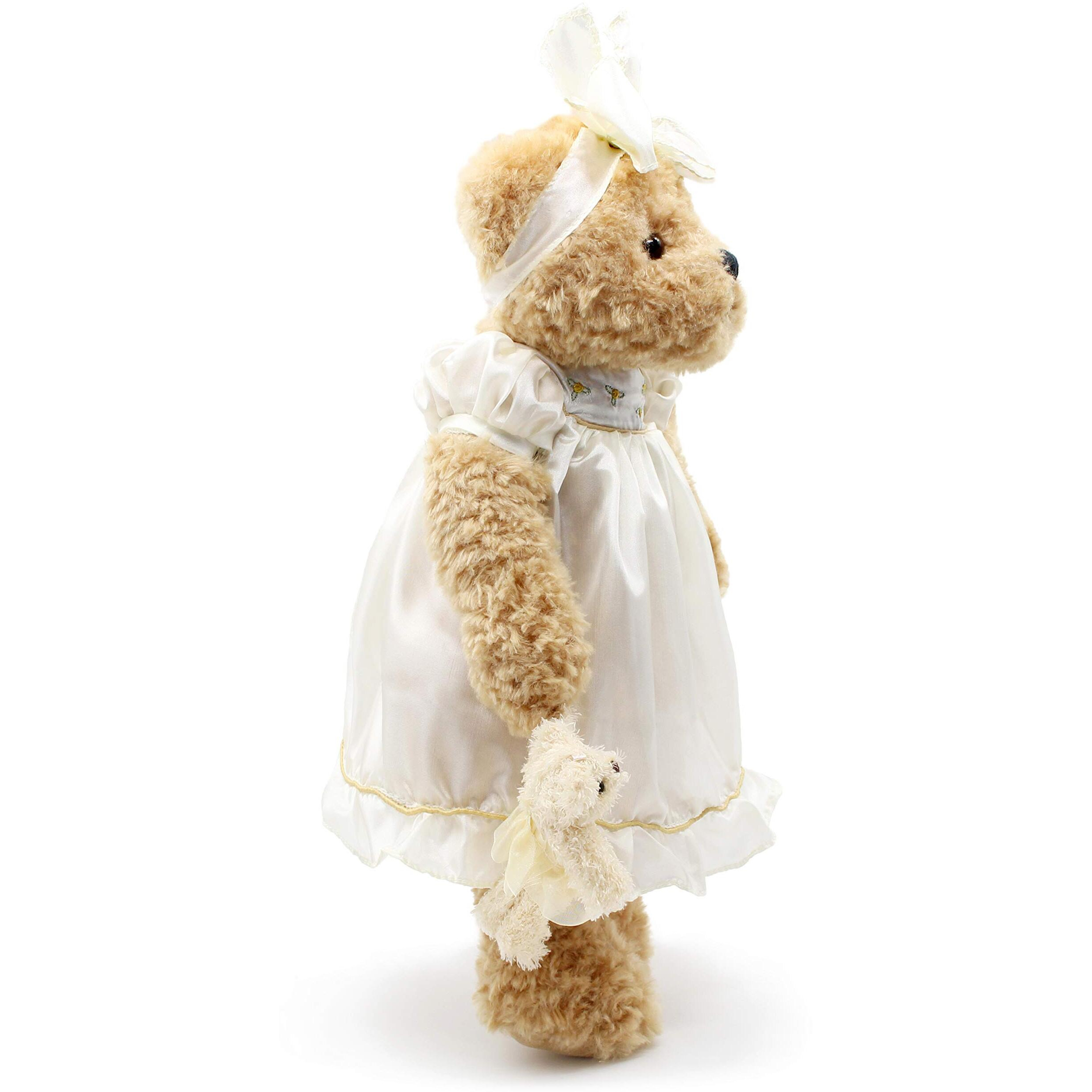 Oitscute Teddy Bears Baby Cute Soft Plush Stuffed Animal Toy For Girl Women 16"" (White Lace)