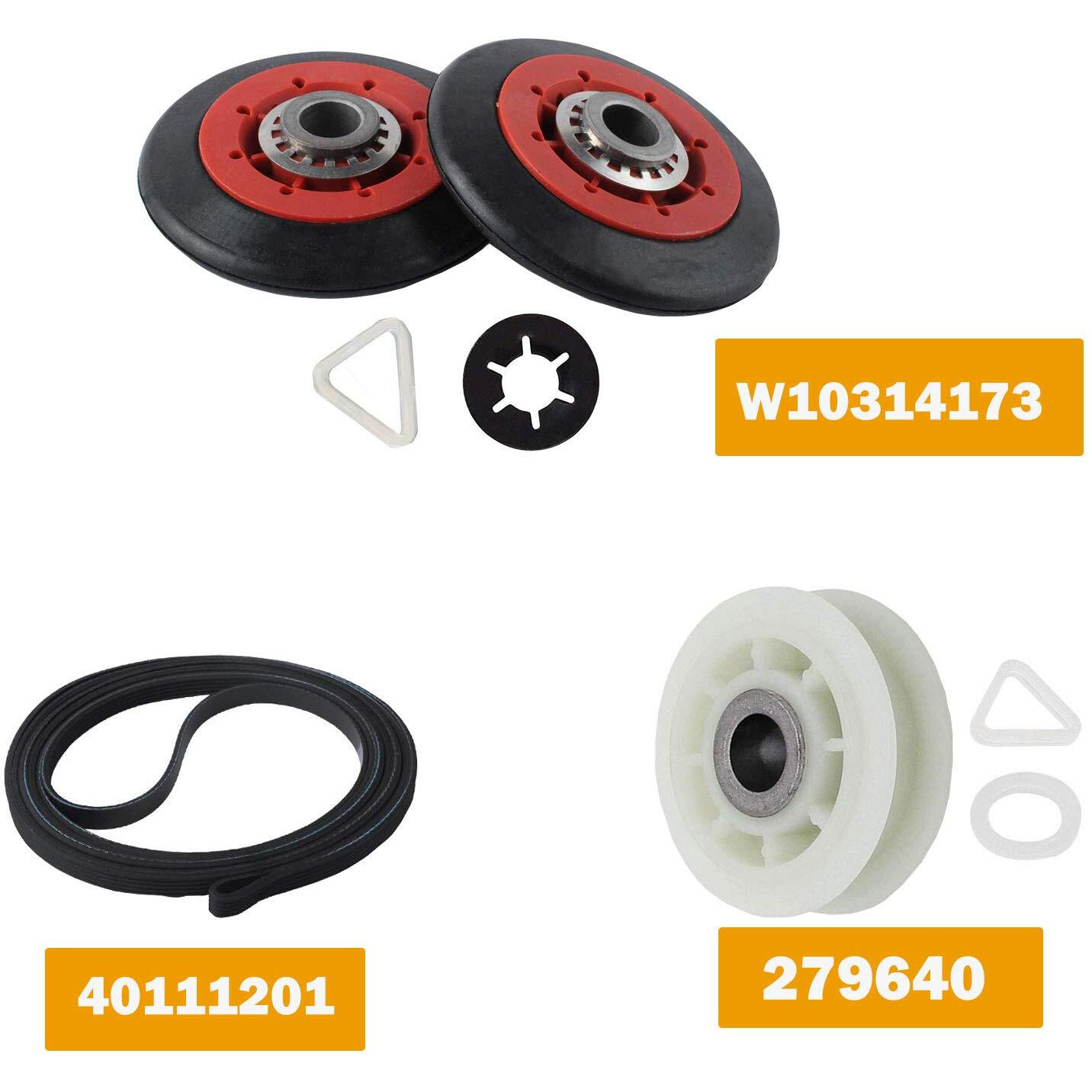 4392067Rc 27-Inch Dryer Repair Kit 4392067Vp For Compatible With Whirlpool Ken-More,Ps373088 Ap3109602, Include 279640 Idler Pulley W10314173 Drum Roller 661570 Belt