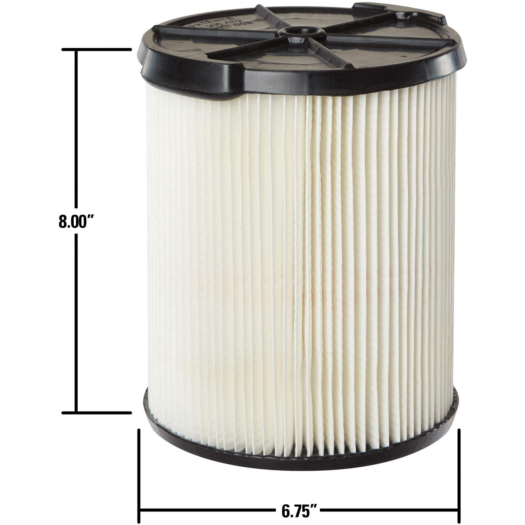Multi Fit Wet Dry Vac Filter Vf7816 Standard Replacement Wet/Dry Vacuum Cartridge Filter For Select Craftsman Shop Vacuum Cleaners 5-Gallon And Larger