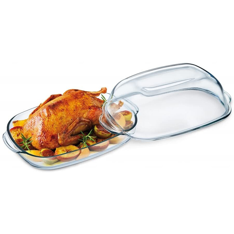 Simax Casserole Dish For Oven Glass Baking Dish With High Lid Set - Microwave, Oven, And Dishwasher Safe Cookware - Borosilicate Glassware - 8 Qt. Large Baking Dish