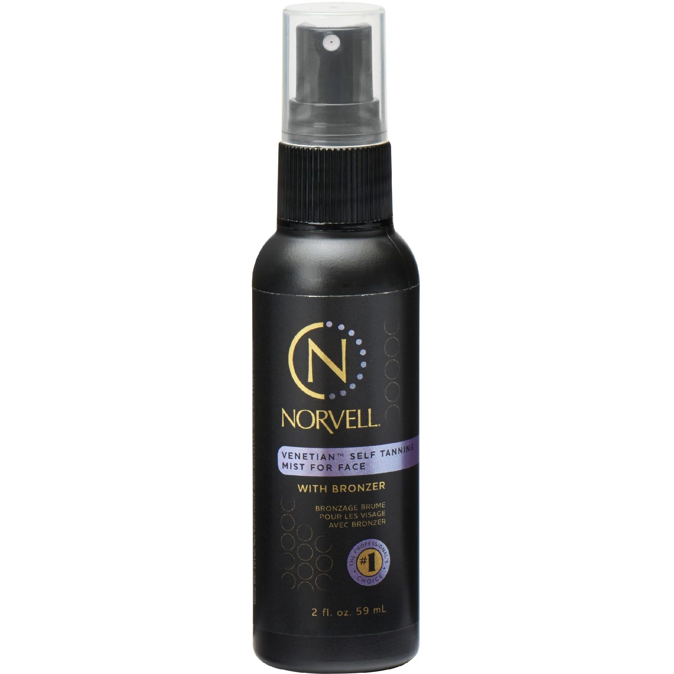 Norvell Venetian Sunless Self Tanning Mist For Face - Non Comedogenic Facial Bronzing Tanner Spray For Natural Sun-Kissed Glow, 2 Fl.Oz.