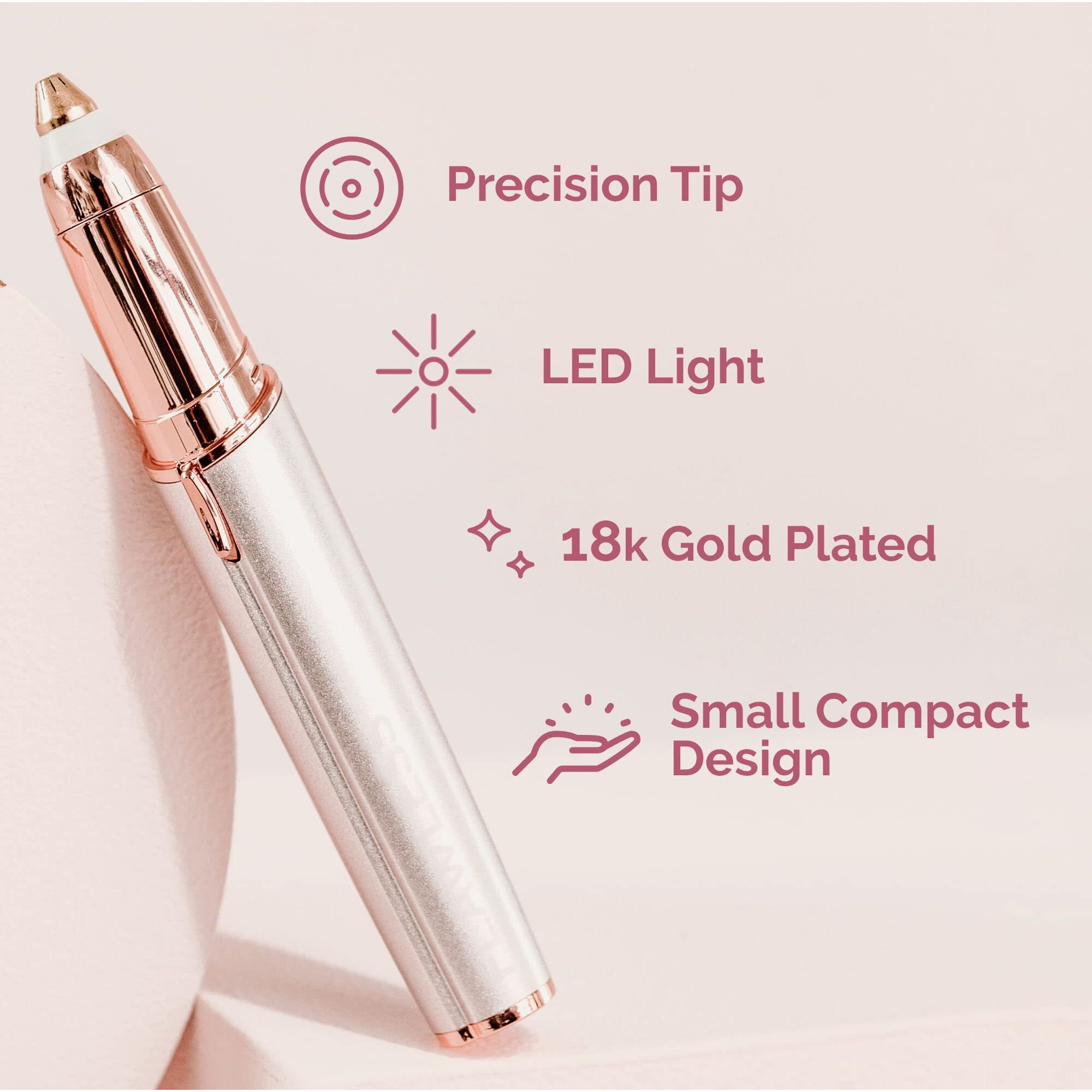 Finishing Touch Flawless Brows Remover, Electric Eyebrow Razor For Women With Led Light For Instant And Painless Hair Removal