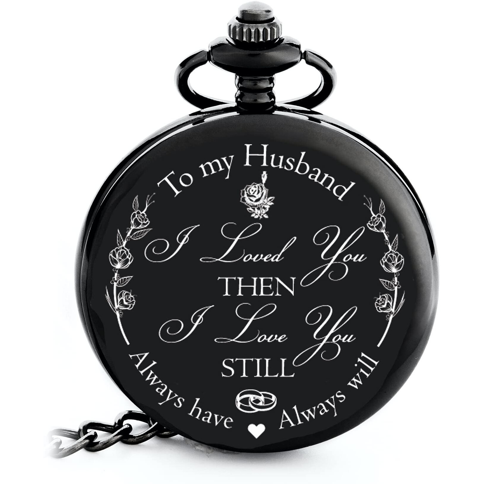 Fj Frederick James Anniversary Gift's For Him I Anniversary Gift' For Husband - Engraved To My Husband Pocket Watch | I Love You Gift For Husband For Birthday I Valentines I Anniversary For Men