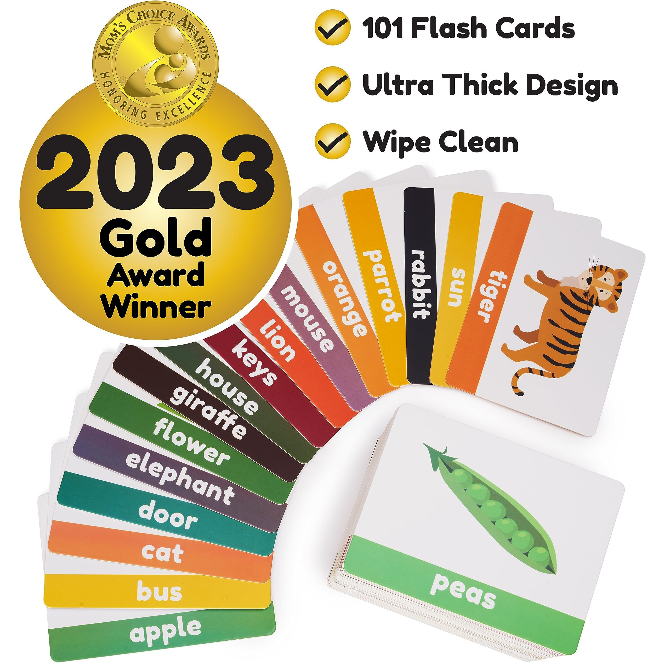 Learnworx 101 Baby Flash Cards - Award Winning - First Words - Learn Objects, Numbers & Play Games - Toddler Learning Educational Toys (Age 1-3)