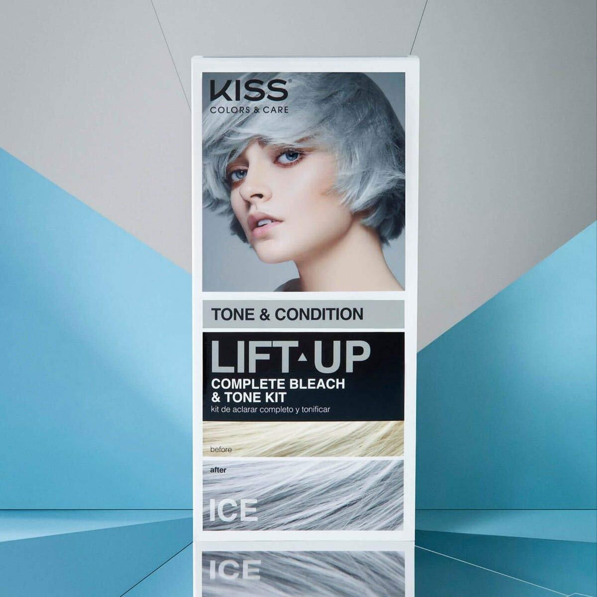 Kiss Lift Up Complete Hair Bleach Kit With Revitalizing Plex Serum To Protect From Damage, Maximum Strength To Lighten Dark Or Resistant Hair, Complete Diy 6-Pc Kit