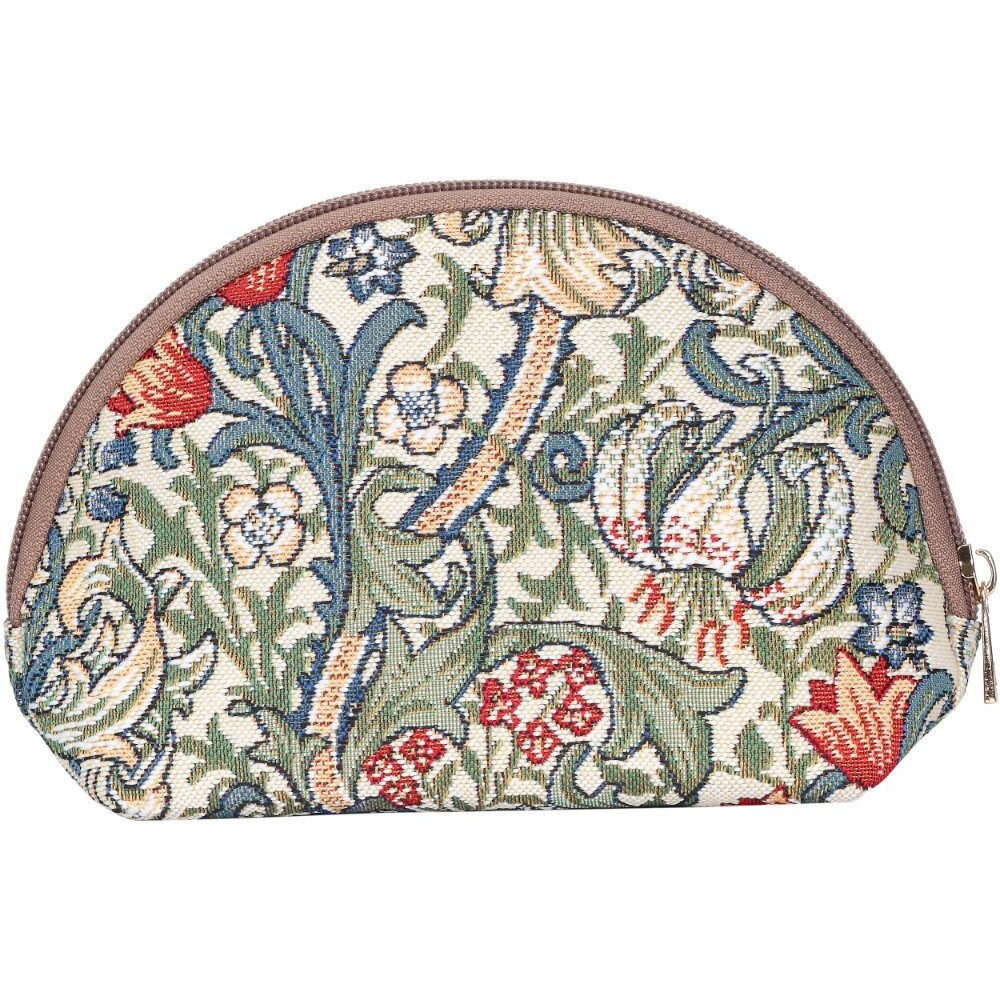 Signare Tapestry Cosmetic Bag Toiletry Makeup Bag For Women With William Morris Golden Lily Design (Cosm-Glily)
