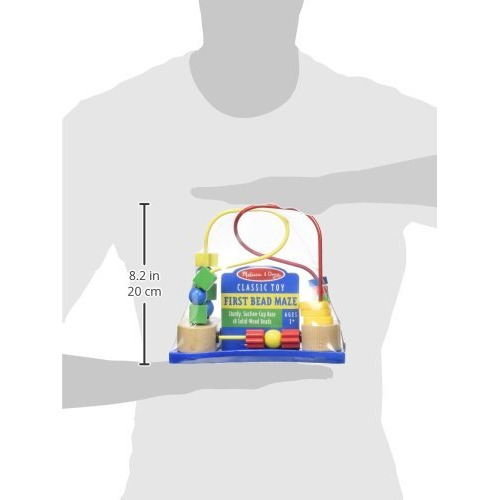 Melissa & Doug First Bead Maze - Wooden Educational Toy 4.2 X 7 X 8.6 Inches  1.3 Pounds