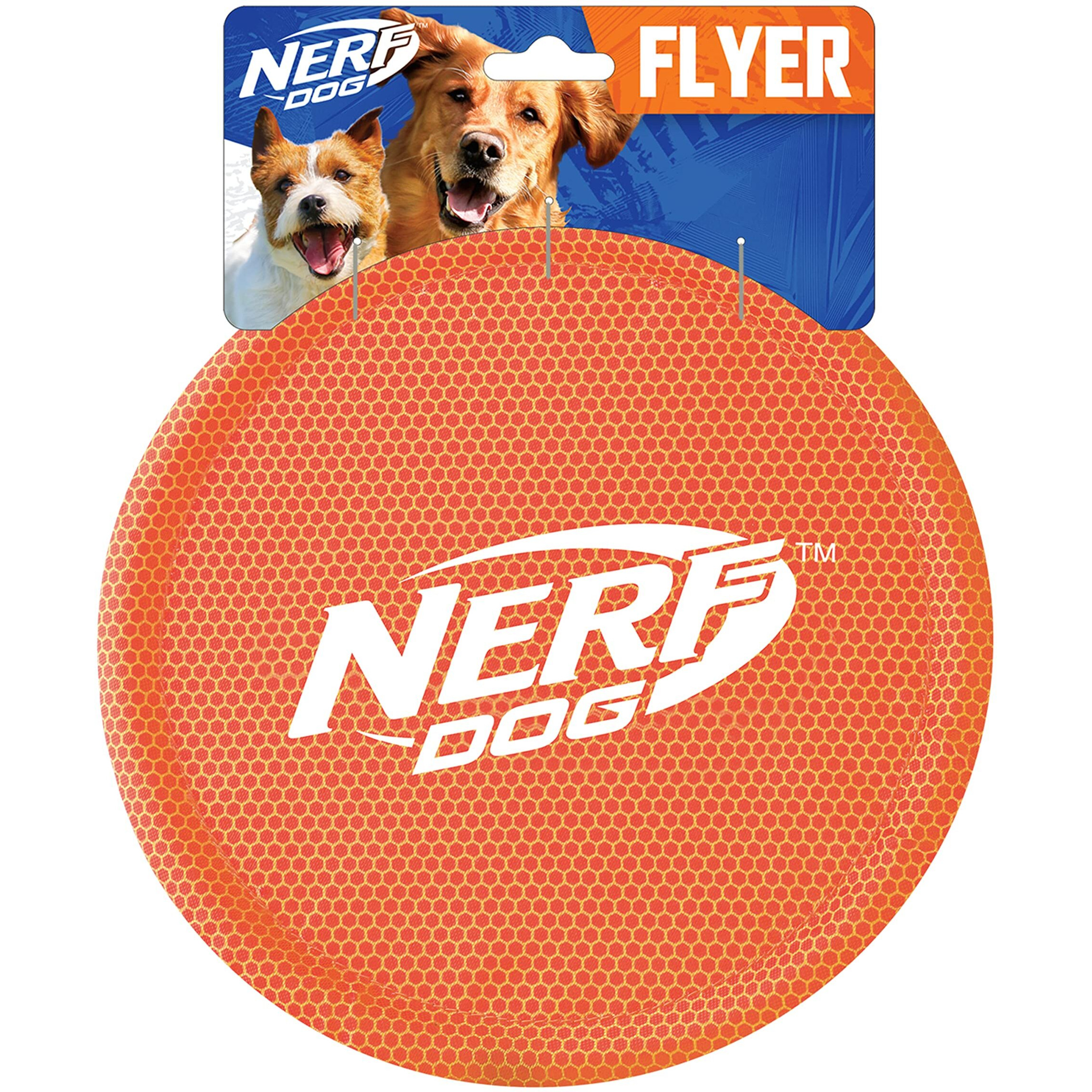 Nerf Dog Nylon Flyer Dog Toy, Flying Disc, Lightweight, Durable And Water Resistant, Great For Beach And Pool, 9 Inch Diameter, For Medium/Large Breeds, Single Unit, Orange