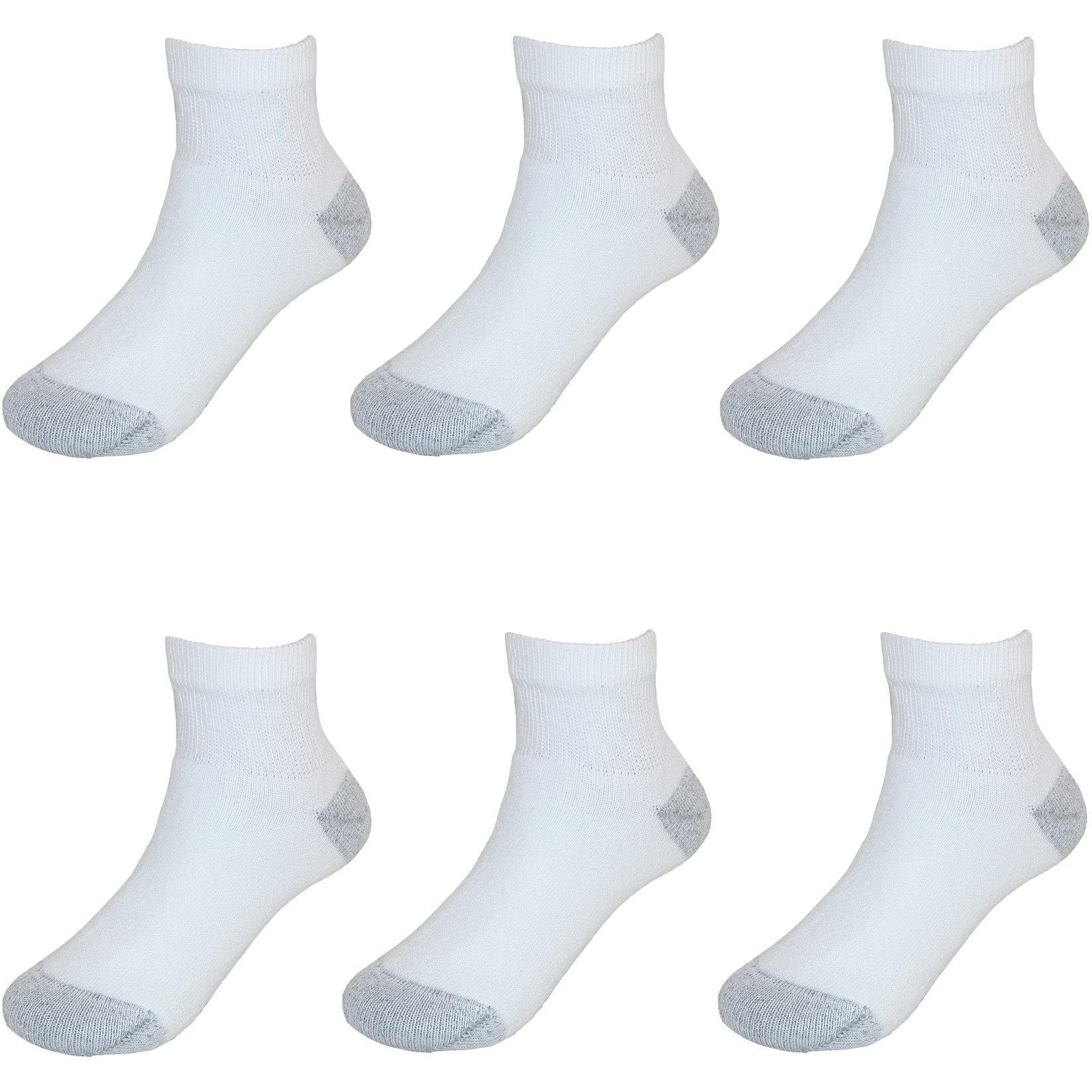Hanes Ultimate Boys' 6-Pack Ankle Socks, White, 9 - 2 1/2 Medium