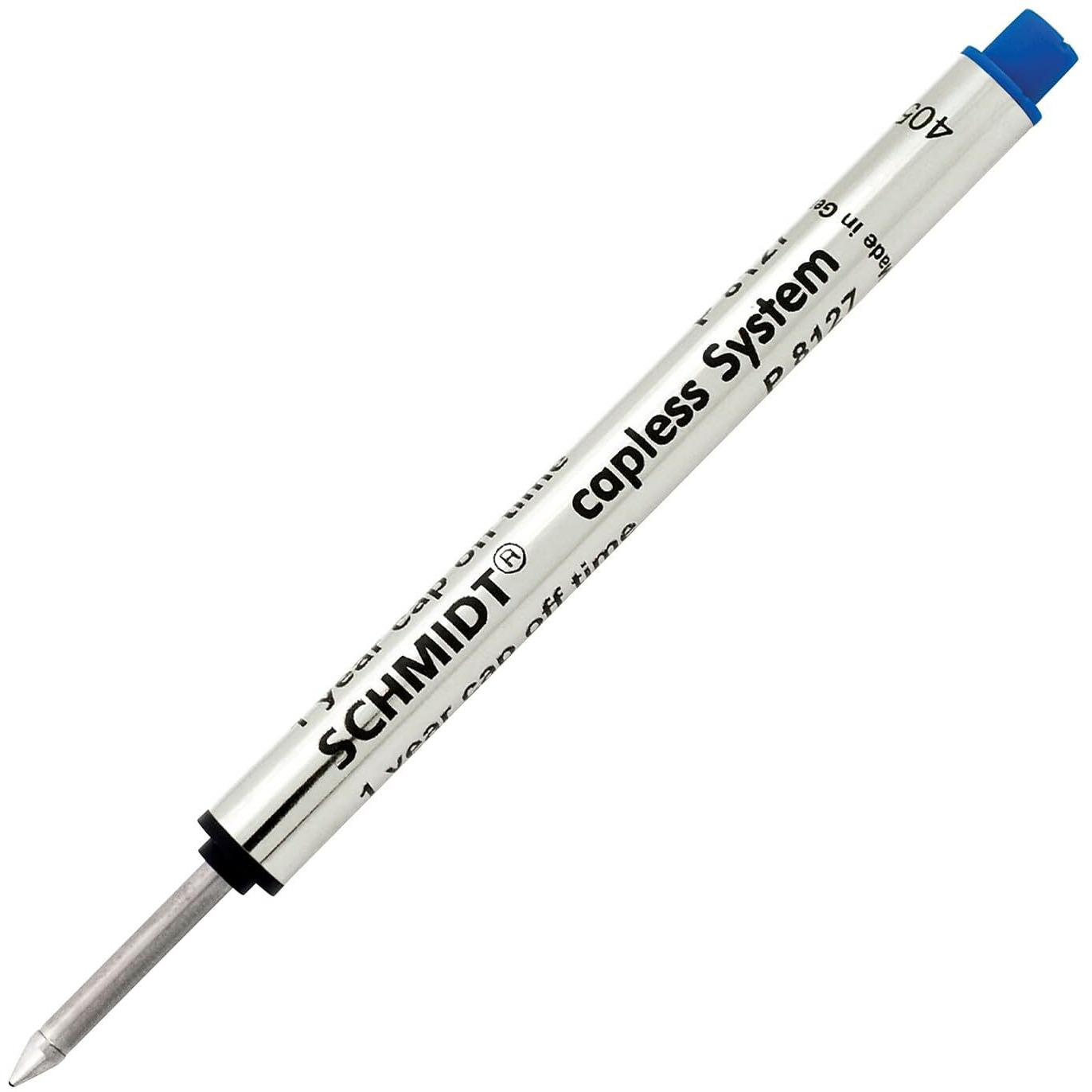 Schmidt P8127 Short Capless Rollerball Refill Medium Point 0.7Mm, Blue, 2 Pack Blister (Sc58132)
