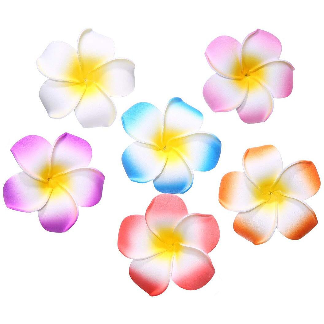Calcifer 30Pcs 1.97''Hawaii Hawaiian Plumeria Flower Clips Bridal Wedding Party Beach Hair Clips