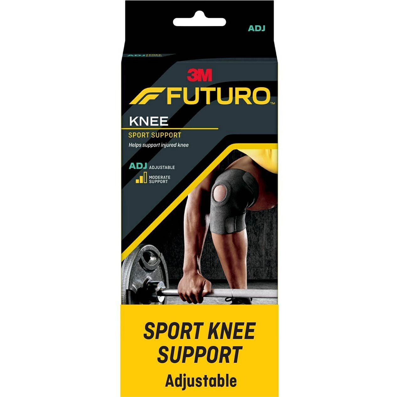 Futuro Sport Knee Support, Ideal For Athletic And Everyday Activities, One Size Black