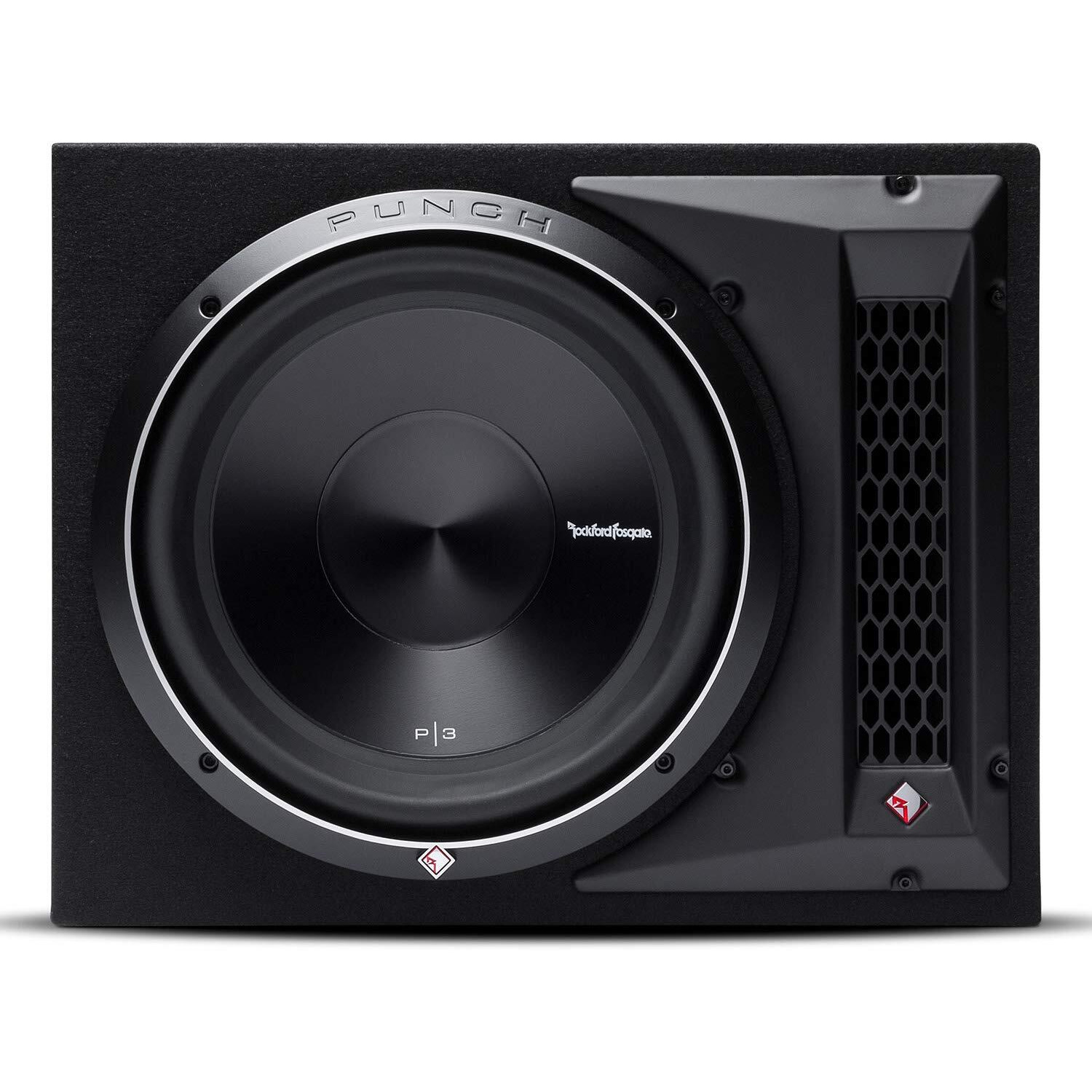 Rockford Fosgate P3-1X12 Punch Single 12"" Loaded Subwoofer In Ported/Vented Enclosure