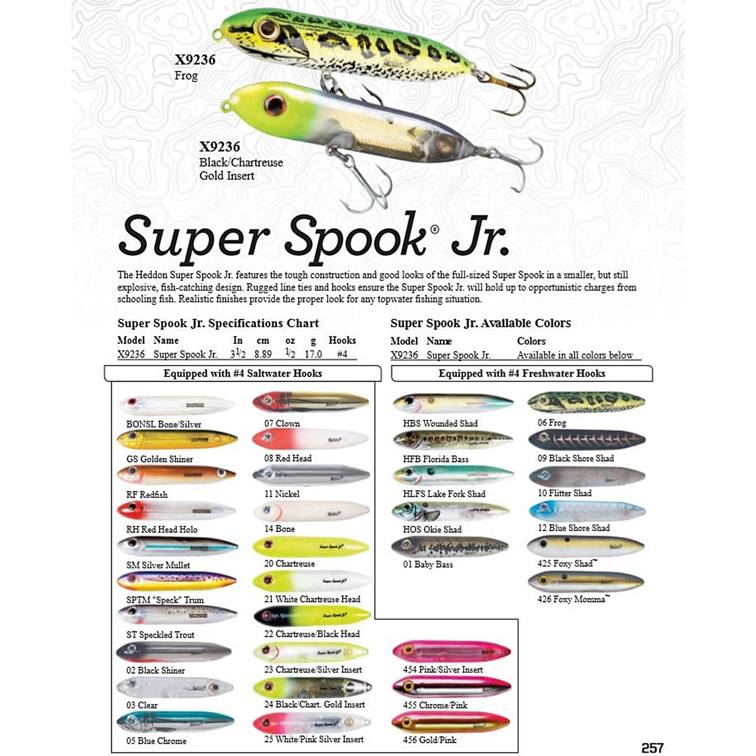 Heddon Super Spook Topwater Fishing Lure For Saltwater And Freshwater, Bone, Jr (1/2 Oz)