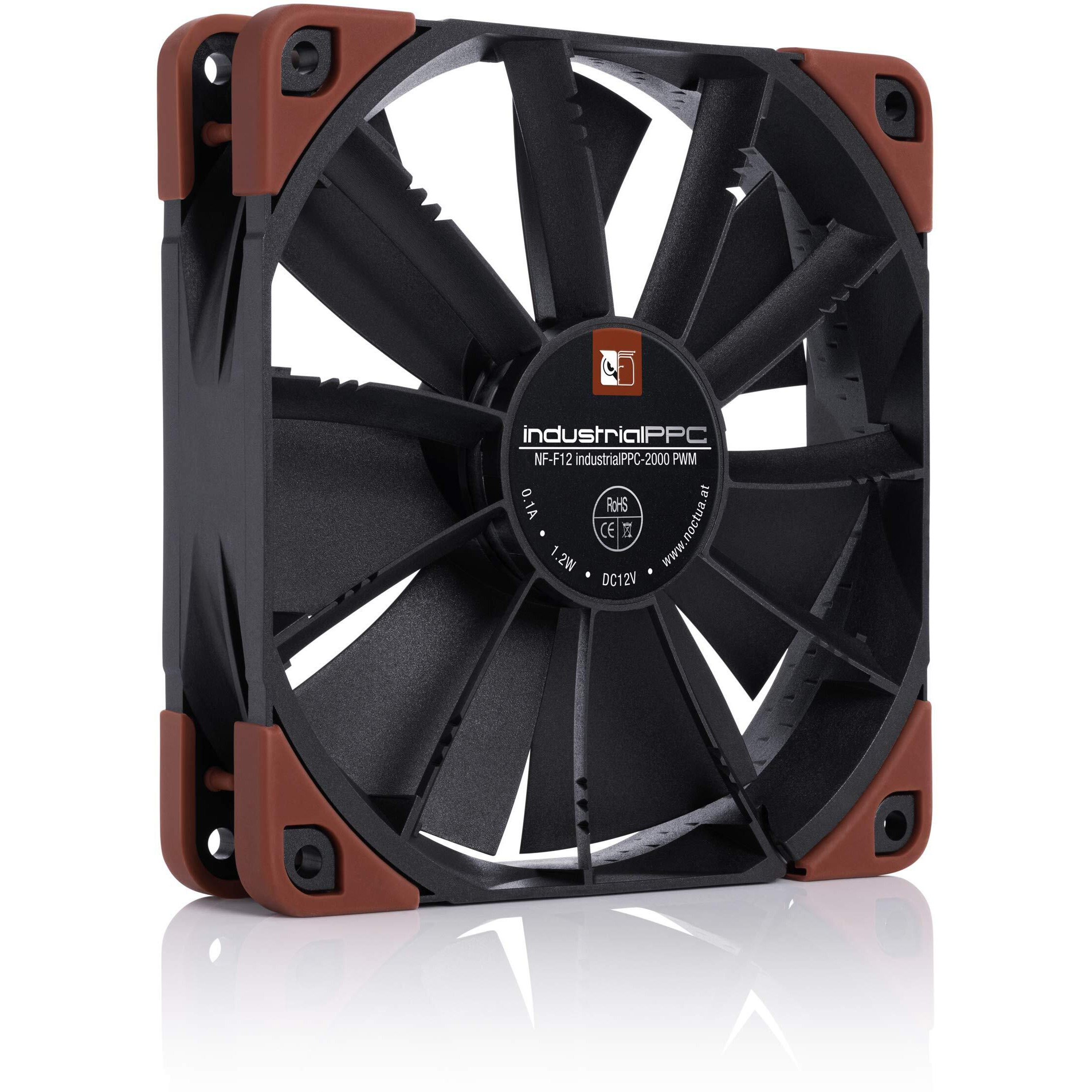 Noctua Nf-F12 Ippc-2000 Pwm, Heavy Duty Cooling Fan, 4-Pin, 2000 Rpm (120Mm, Black)
