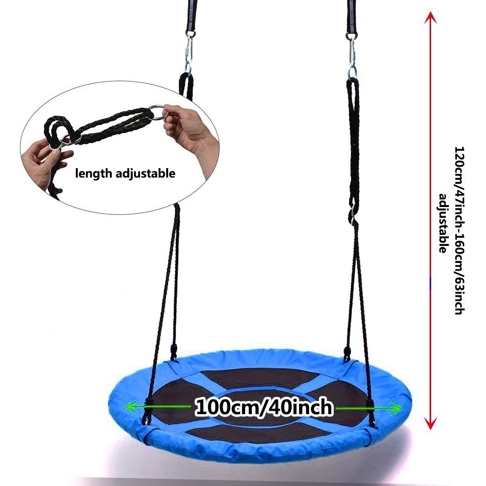 Disc Giant Nest Web Rope Hanging Tree Swing Seat Set Heavy Duty Easy To Set Up For Kids Children Adult Outdoor Backyard Garden 40""/24""
