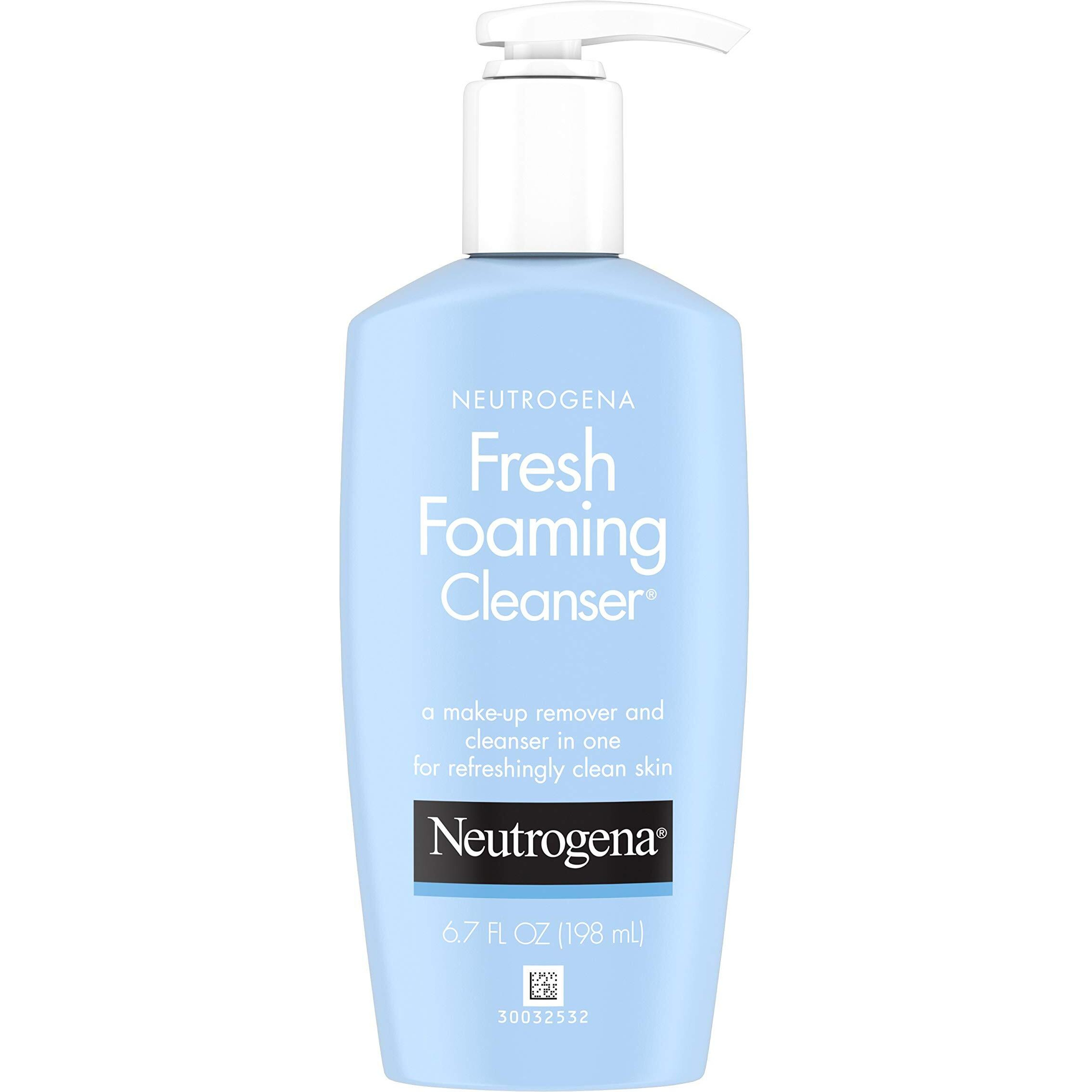 Neutrogena Fresh Foaming Gentle Daily Facial Cleanser & Makeup Remover, Soap Free, Removes Dirt, Oil & Waterproof Makeup, Non-Comedogenic & Hypoallergenic, 6.7 Fl. Oz