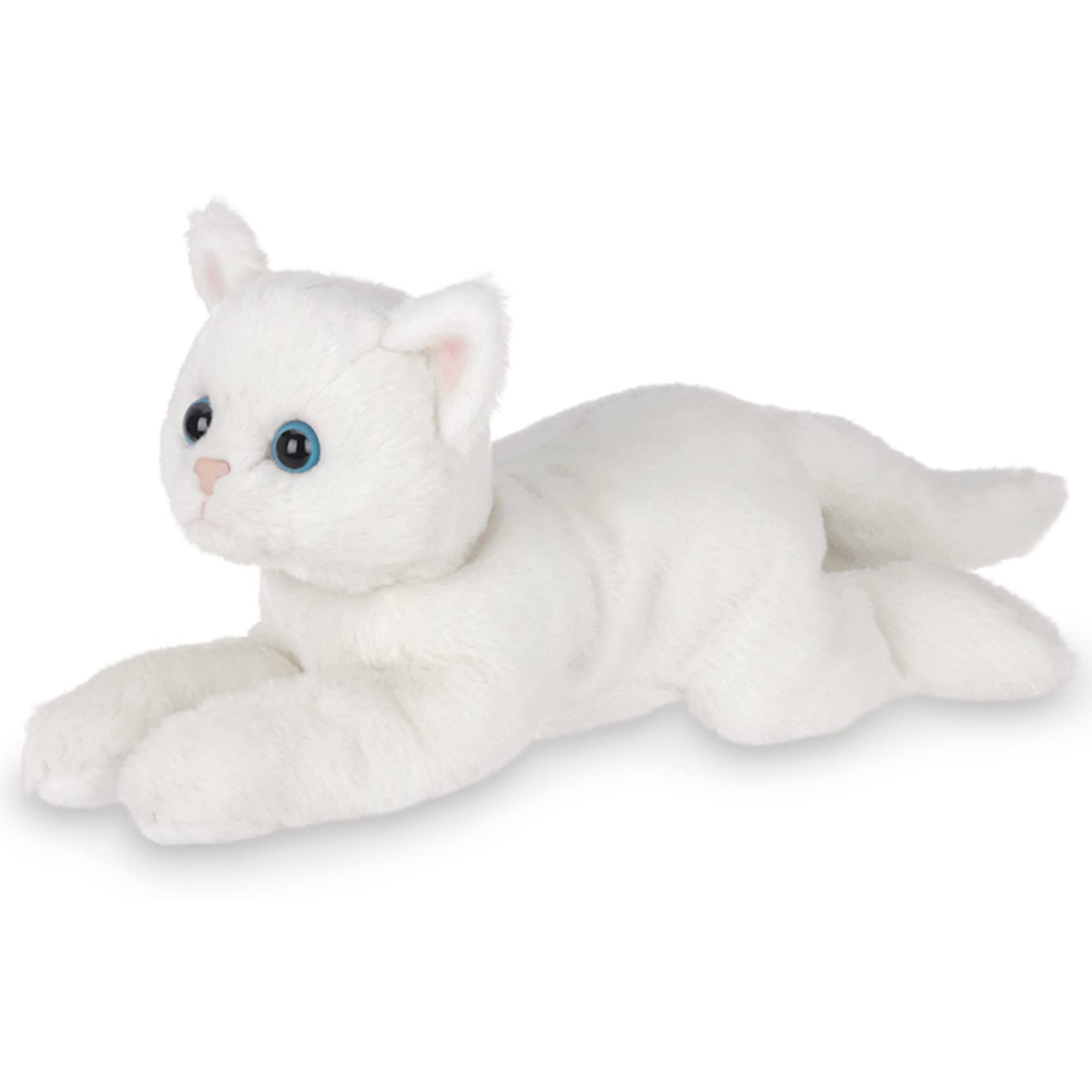 Bearington Collection Muffin Plush White Cat Stuffed Animal, 15 Inch